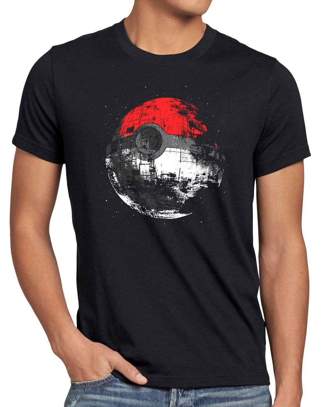 style3 T-Shirt Poke Death star go ball todesstern wars pokemon krieg sterne günstig online kaufen