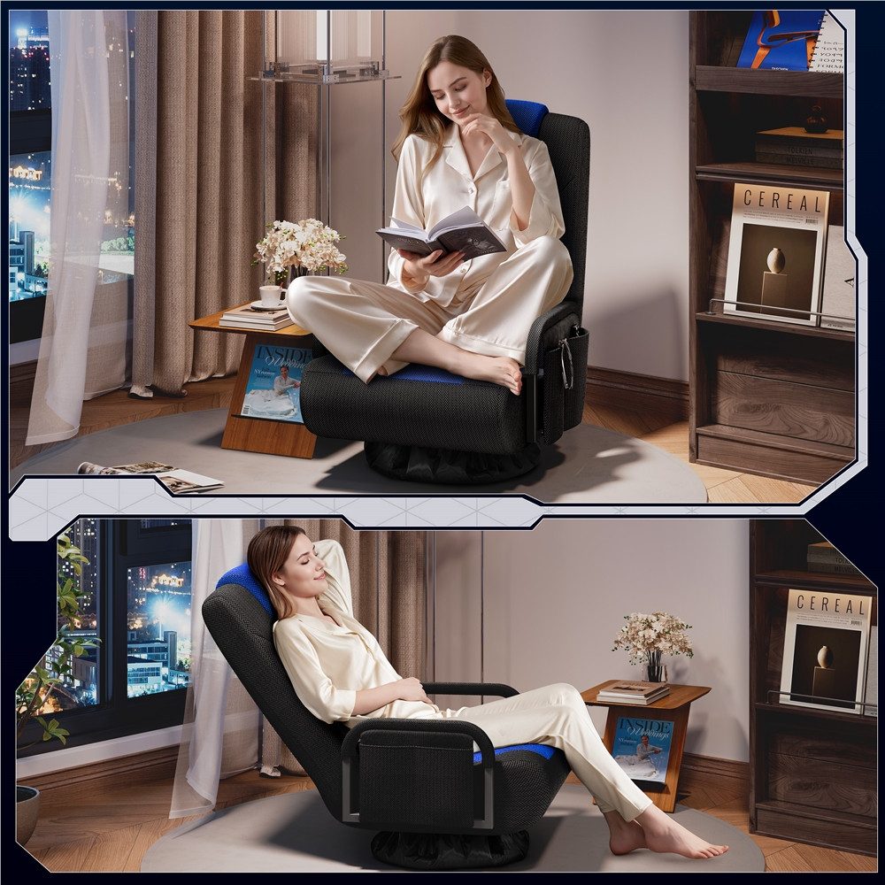 Yaheetech Gaming-Stuhl Bodenstuhl 360° Drehbar, Verstellbare Relaxstuhl Meditationsstuhl 360° Floor Chair Sitzsessel – Bild 3 von 5