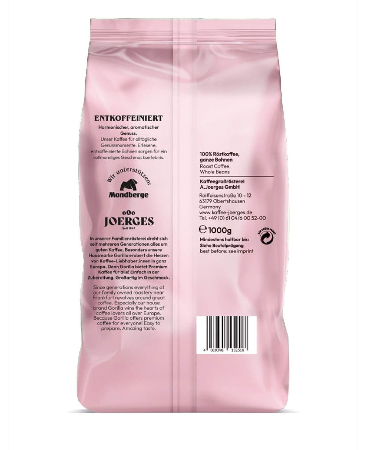 Gorilla Kaffee Gorilla Espresso Decaffeinated