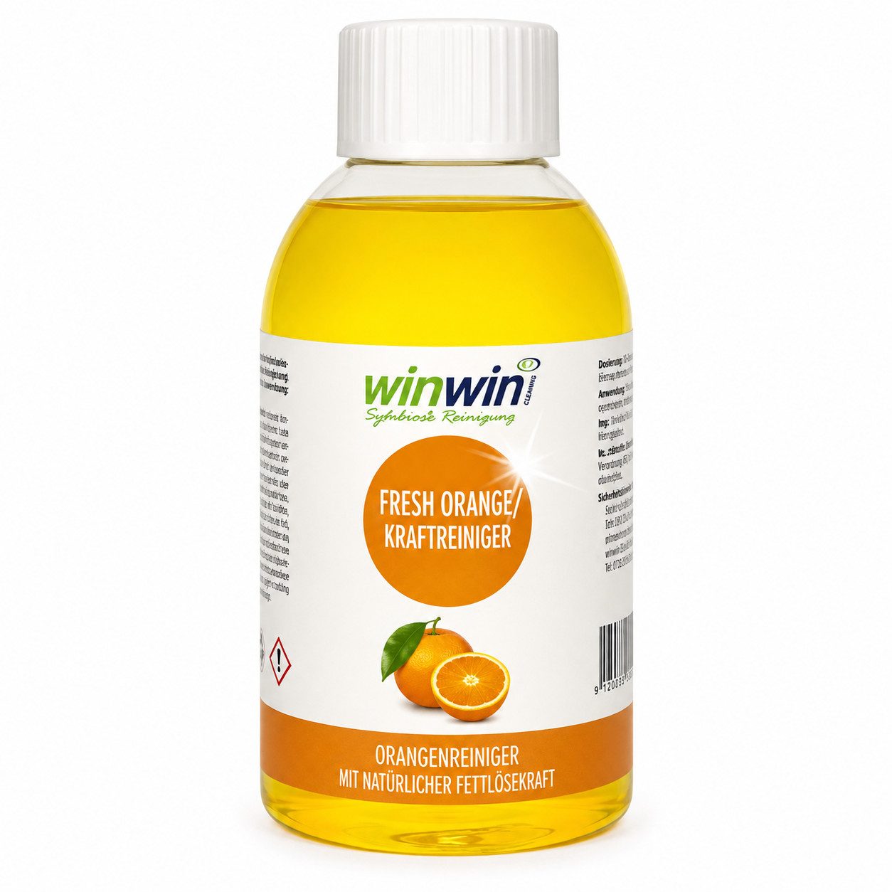 winwinCLEAN fresh Orange kraftvoller Orangenreiniger Orangenölreiniger-Konzentrat Universalreiniger (1x winwinCLEAN fresh Orange Orangenreiniger 250ml Geruchs-, Fleckenentferner Fettlöser Reiniger für Haushalt&Auto&Co)