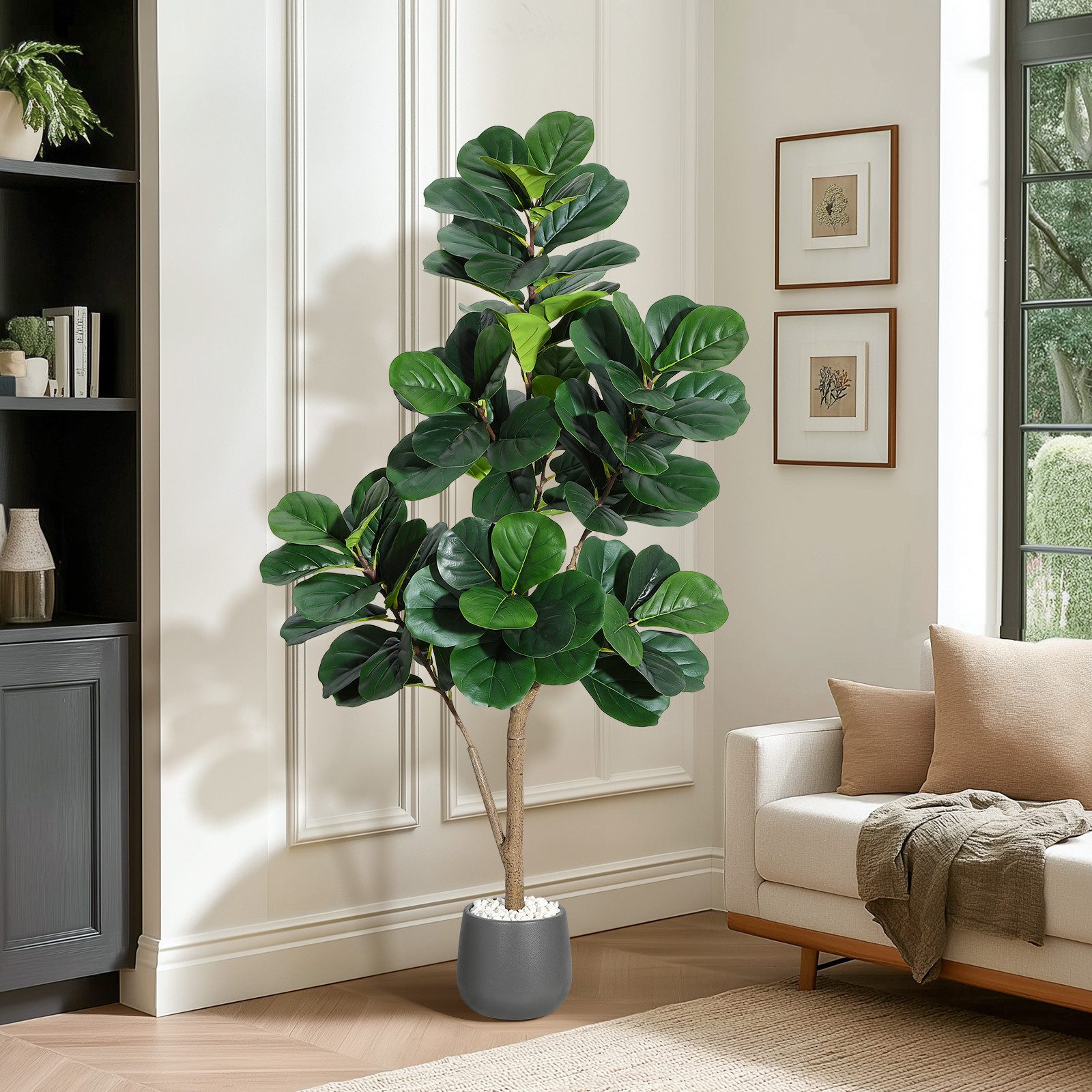 Kunstbaum Künstlicher Geigenblatt-Feigenbaum, Kunstpflanzen,künstlicher Baum, GarveeMore, Höhe 150 cm