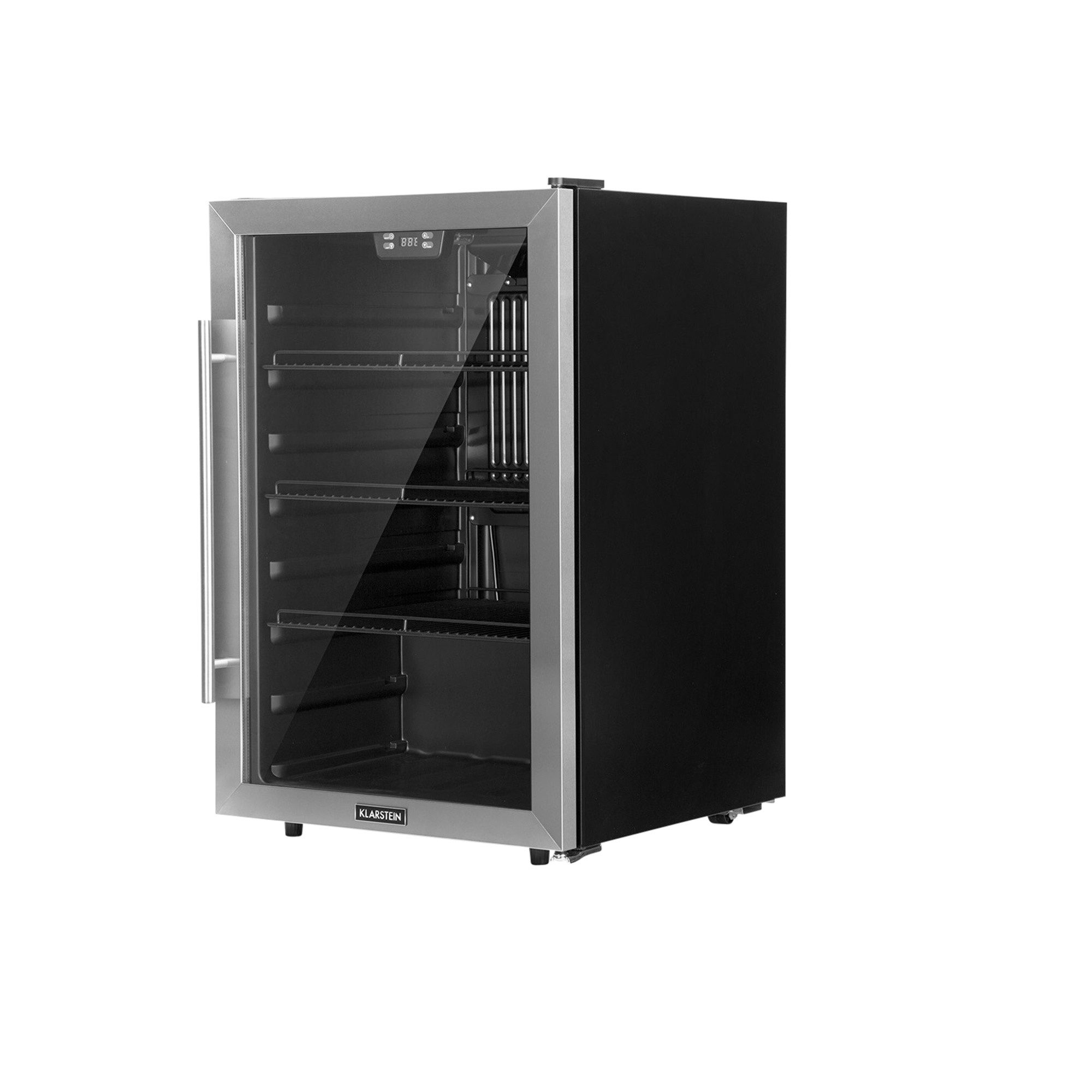 Klarstein Getränkekühlschrank Beersafe 5XL Kühlschrank 148L 3 Böden Panoramaglastür Edelstahl R600a 10045900, 85 cm hoch, 55 cm breit, Bierkühlschrank Getränkekühlschrank Flaschenkühlschrank mit Glastür