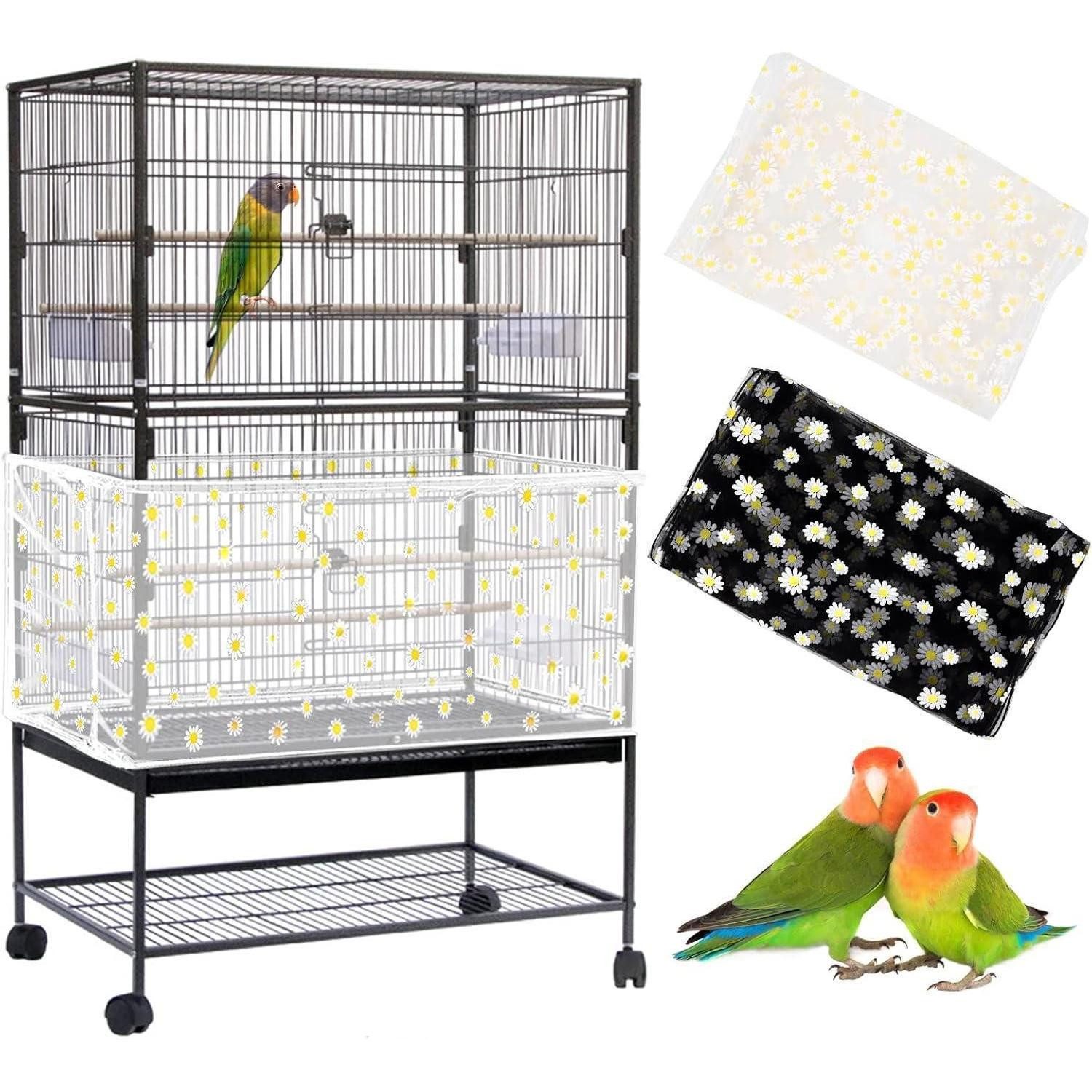 LuxusKollektion Vogelkäfig Vogelkäfig Abdeckung Samenfänger Papageien Kordelzug 2er Set 118x15,7