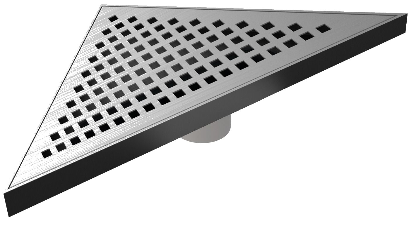 MERT Bodenablauf Design Kare komplett aus Edelstahl 215x215x304mm, Ultra flach