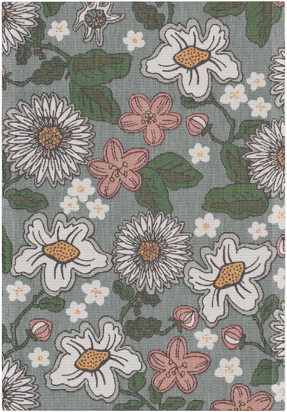 EKELUND MASTER WEAVERS 1692 Geschirrtuch Küchenhandtuch Daisy 35x50 cm, (1-tlg., 1 x Geschirrtuch), Pixel gewebt (6-farbig)