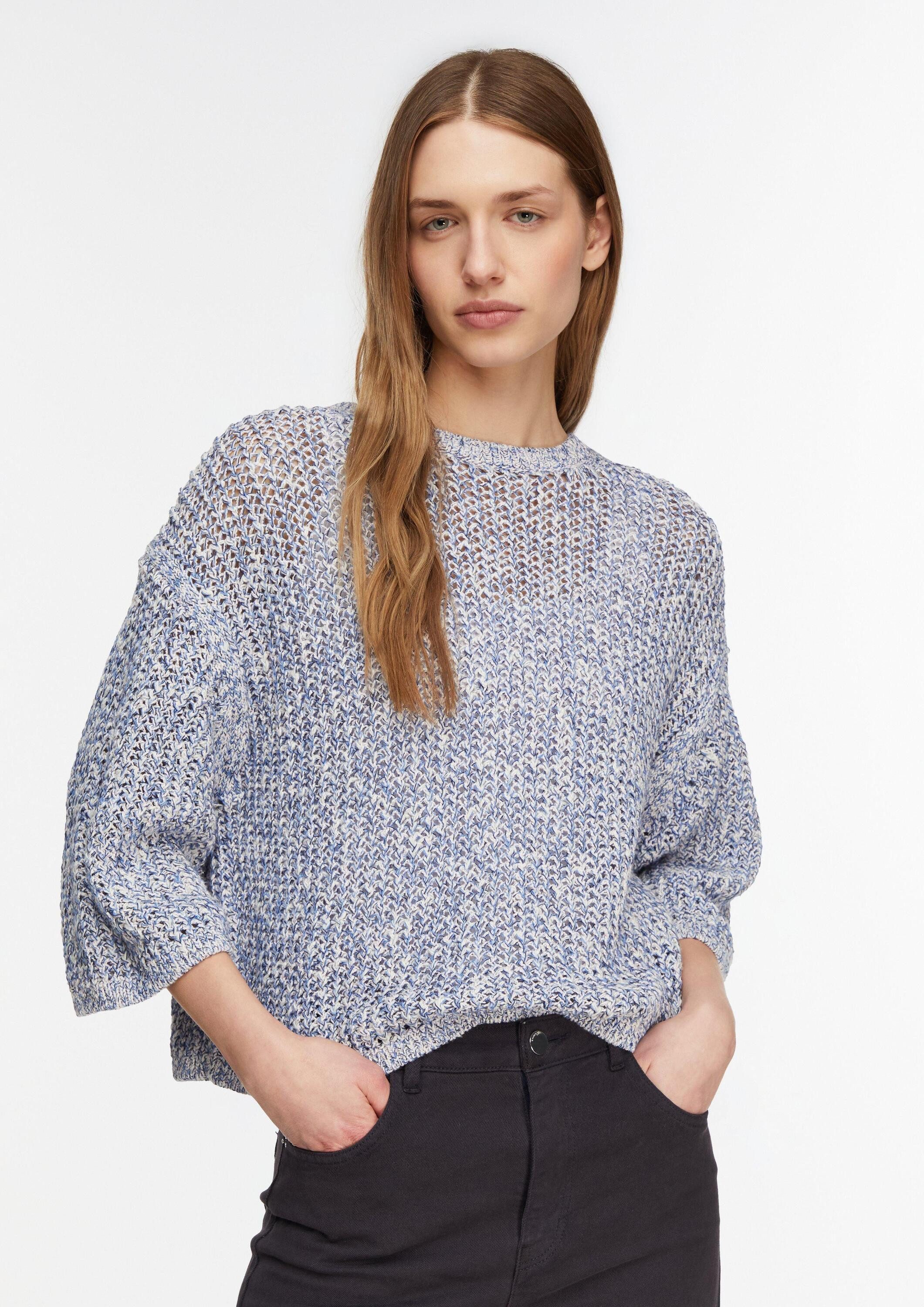 comma 3/4 Arm-Pullover Strickpullover Mouliné-Strickpullover mit überschnit günstig online kaufen