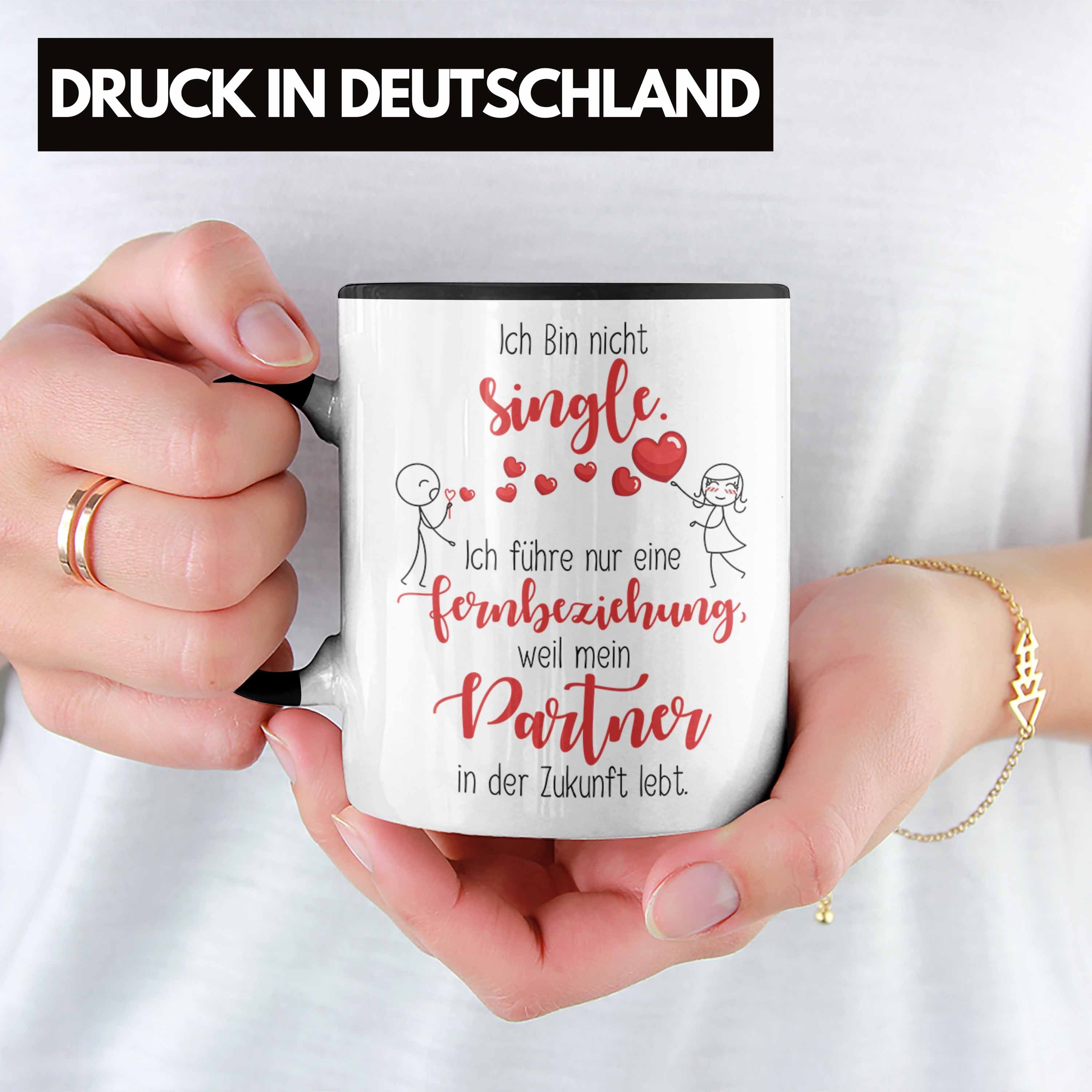 Partner Zukunft Tasse Single Tasse der Schwarz Geschen Trendation in Geschenk mit Fernbeziehung
