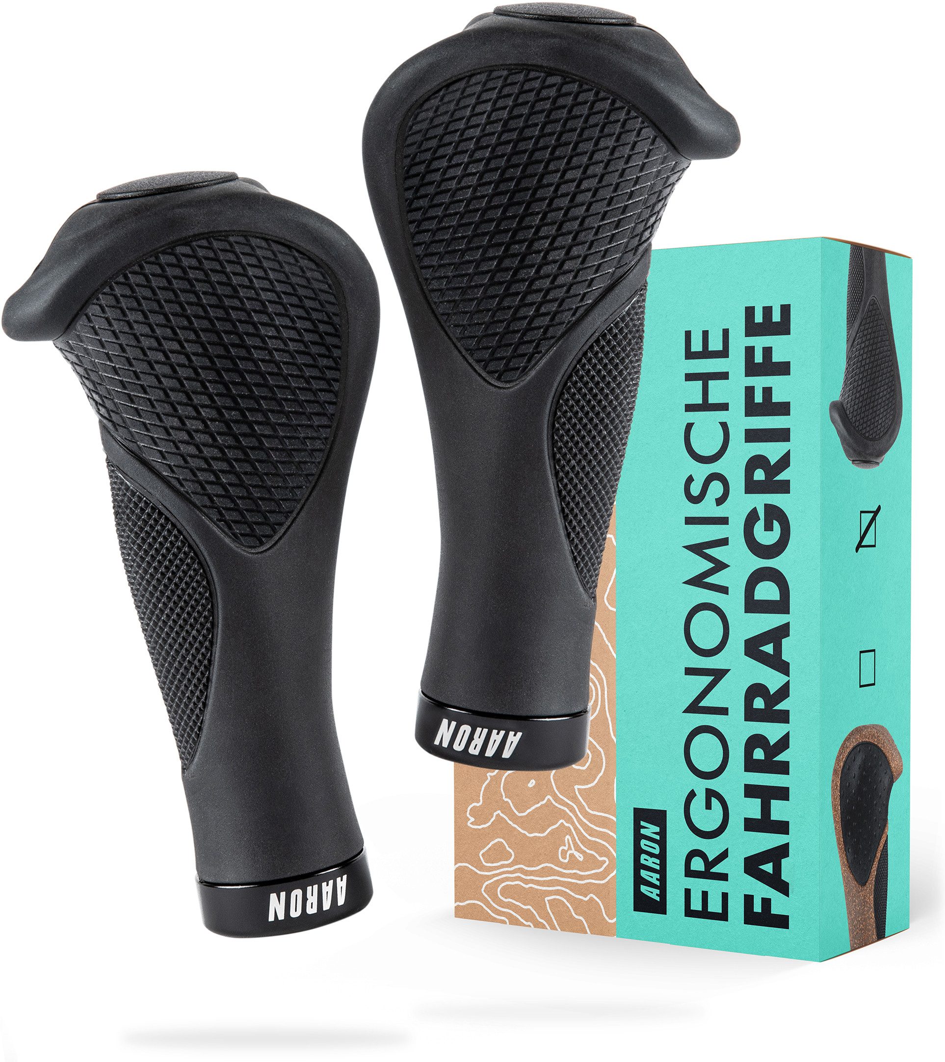 AARON Fahrradlenkergriff Ergonomic Fahrradgriffe mit Gel-Dämpfung, Lenkergriffe für Fahrrad