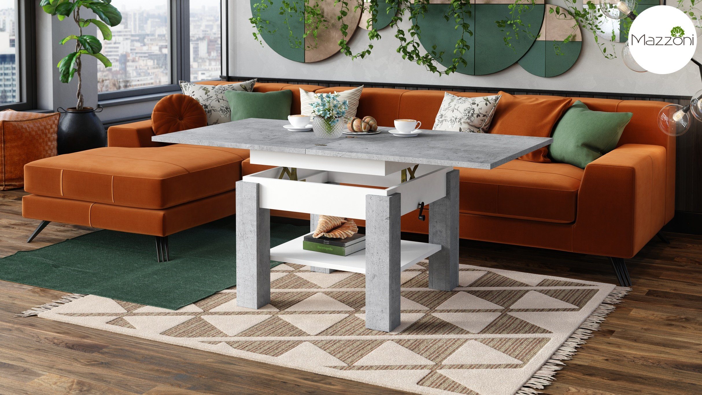 designimpex Couchtisch Design Cleo stufenlos höhenverstellbar günstig online kaufen