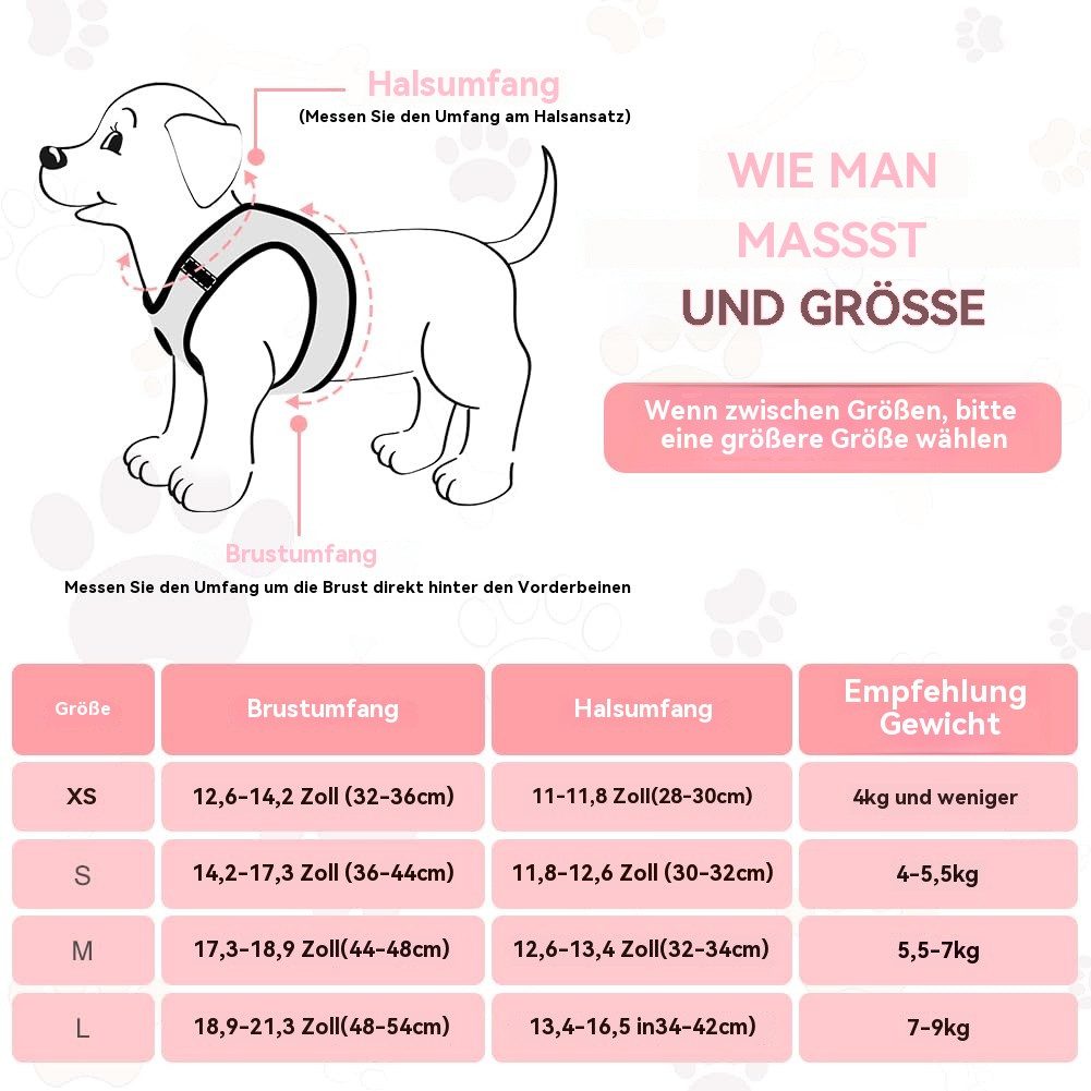 Ledander Hunde-Geschirr Hundegeschirr Leine Set für Hunde, Atmungsaktive Step-In Geschirr, aus Mesh mit gepolsterter Weste Anti Zug Reflektierend Verstellbar