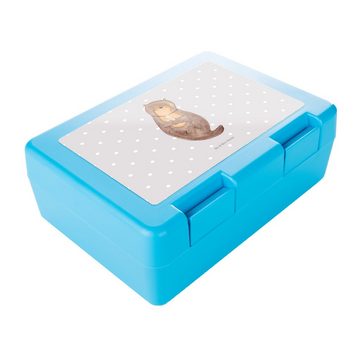 Mr. & Mrs. Panda Butterdose Otter Muschel - Grau Pastell - Geschenk, Seeotter, Brotbox, süß, Snac, Premium Kunststoff, (1-tlg), Sicherer Doppelverschluss