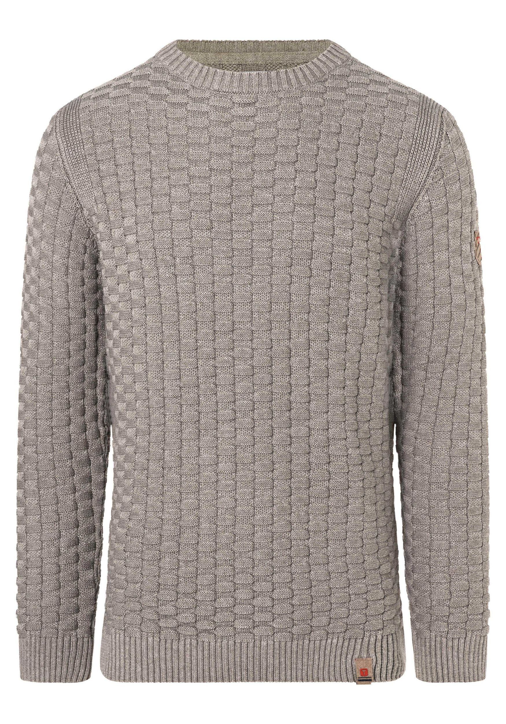 Strickpullover Strickpullover Rundhals 3D Muster Regular Fit