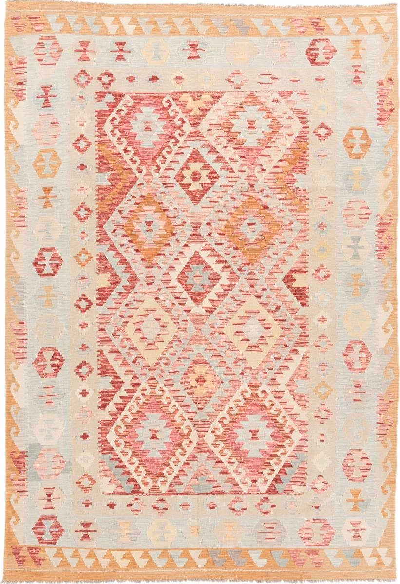 Orientteppich Kelim Afghan 206x298 Handgewebter Orientteppich, Nain Trading, rechteckig, Höhe: 3 mm