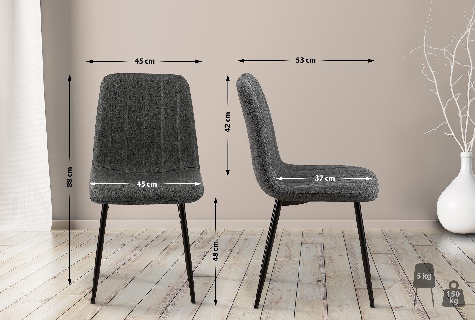 CLP Esszimmerstuhl Dijon, ohne Armlehnen, Metallgestell, Samt/ Stoff günstig online kaufen