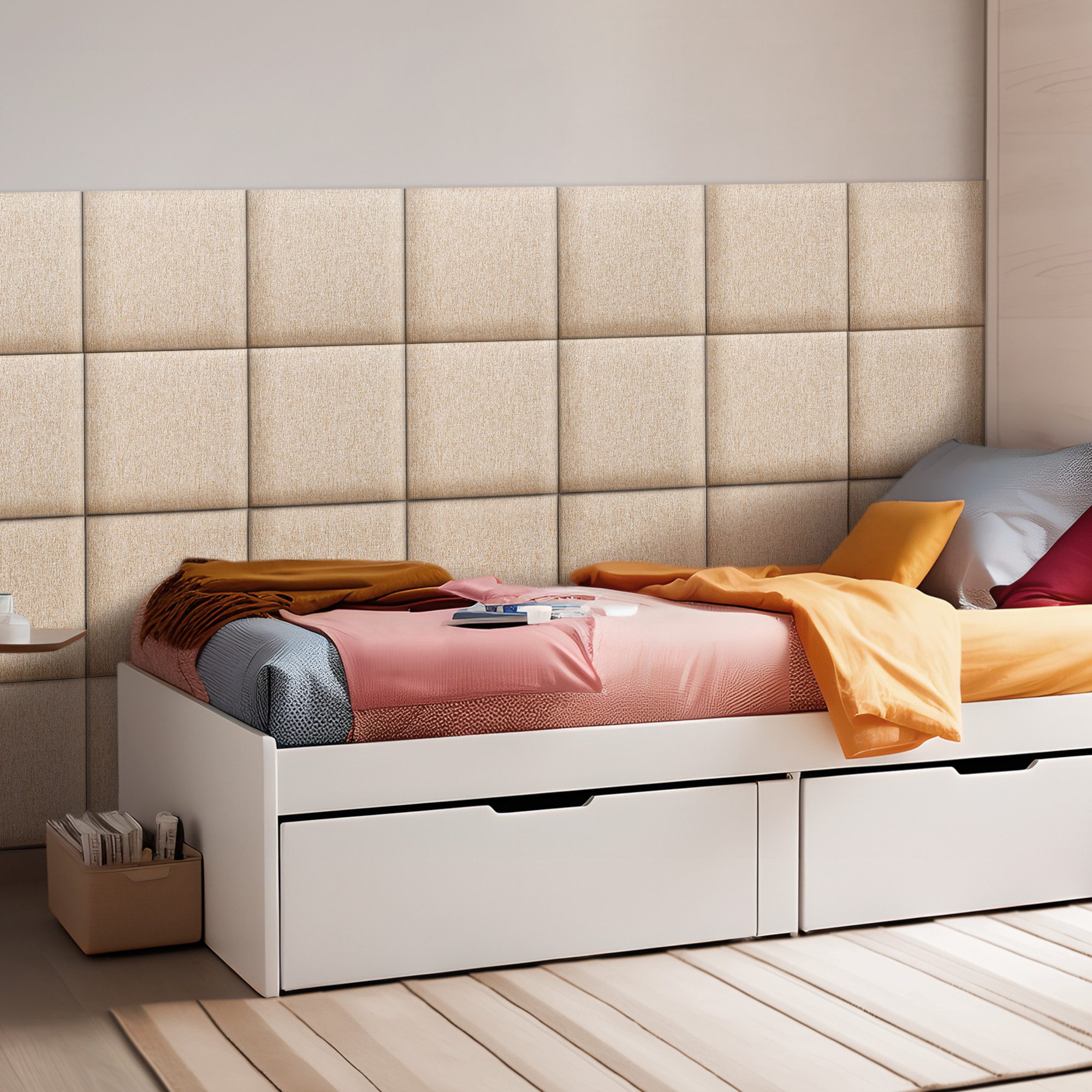 neu.haus Wandpolster, (Set, 4 Stück), »Carpino« Wandkissen Textil 30 x 30 c günstig online kaufen