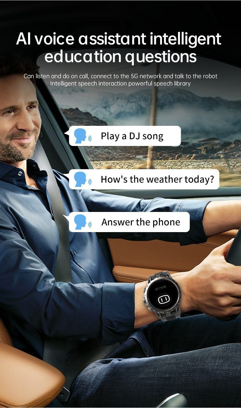 Zevelora Herren's AMOLED Telefonfunktion 750 mAh akku mit alle funktions Smartwatch (1,43 Zoll, Android/iOS), Fitness Tracker uhr für Herren Sportuhr mit mehr als 100+Sportmodi