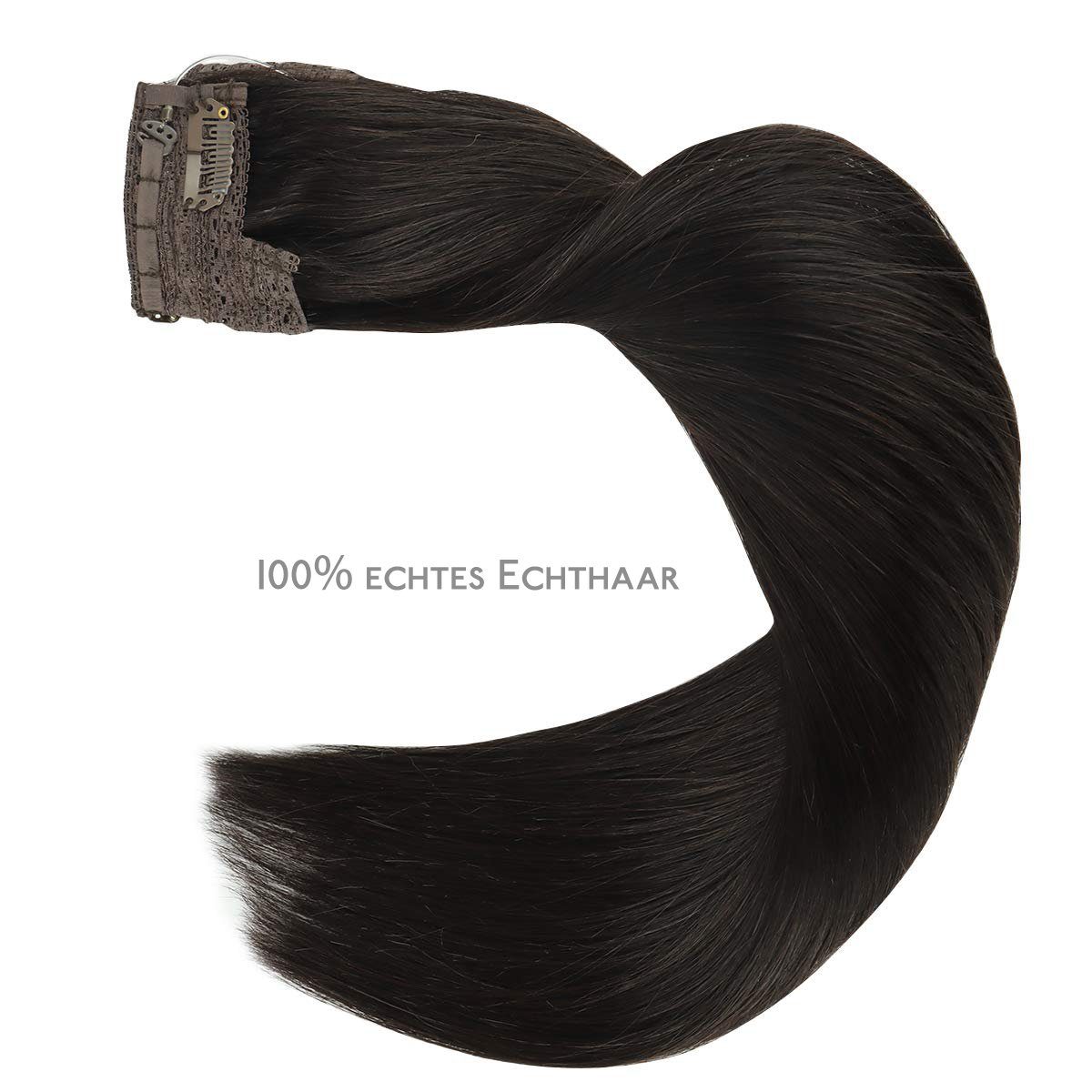 Haushalt Haarstyling Wennalife Echthaar-Extension 100 % Echthaarverlängerungen, Halo-Haare, lange glatte Haarteile für Frauen, n