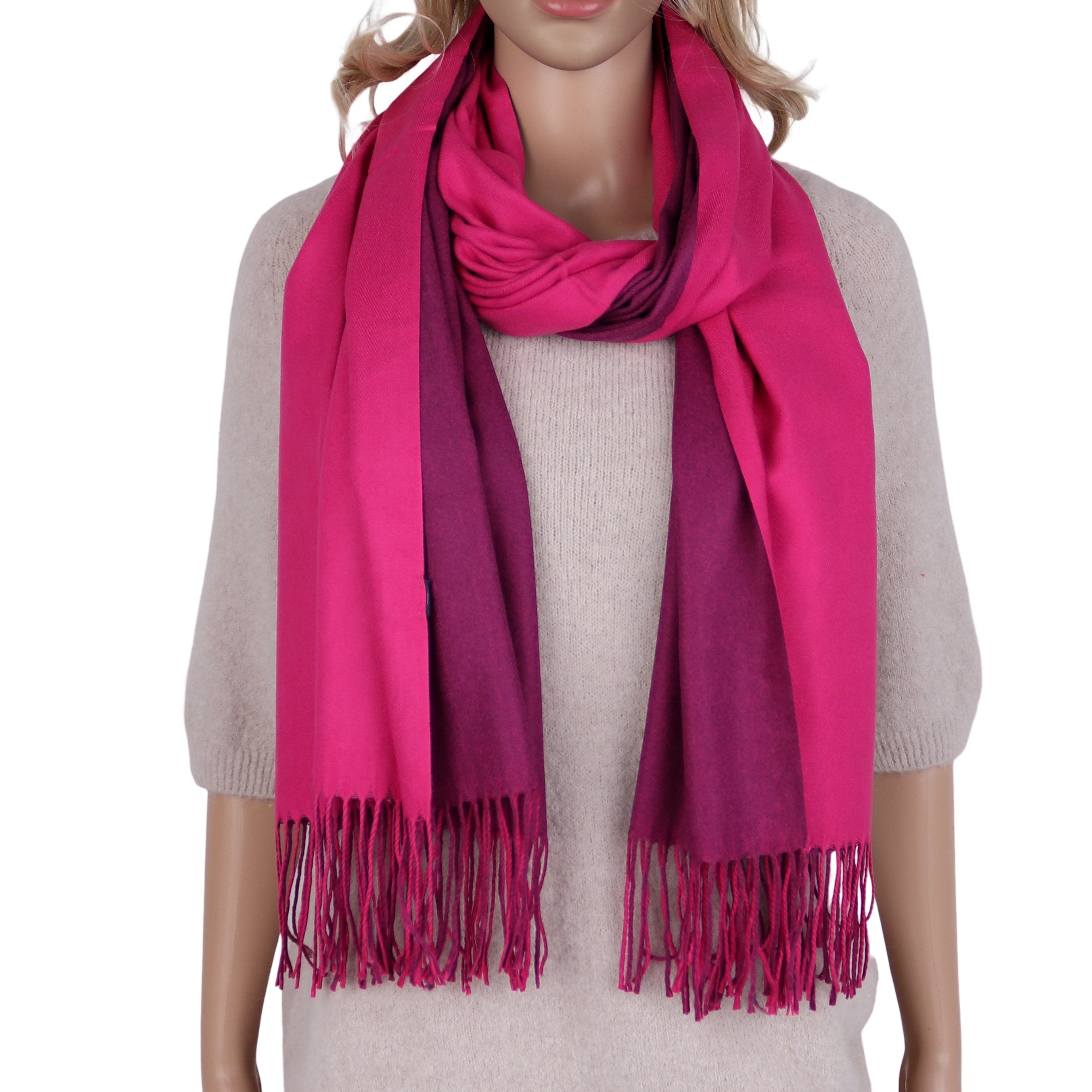 MIRROSI Modeschal weicher und warmer Schal Unifarbe weiseitig tragbar, 70x180cm, (Klassische Uni-Farbe), Damen Halstuch ideal für Herbst und Winter