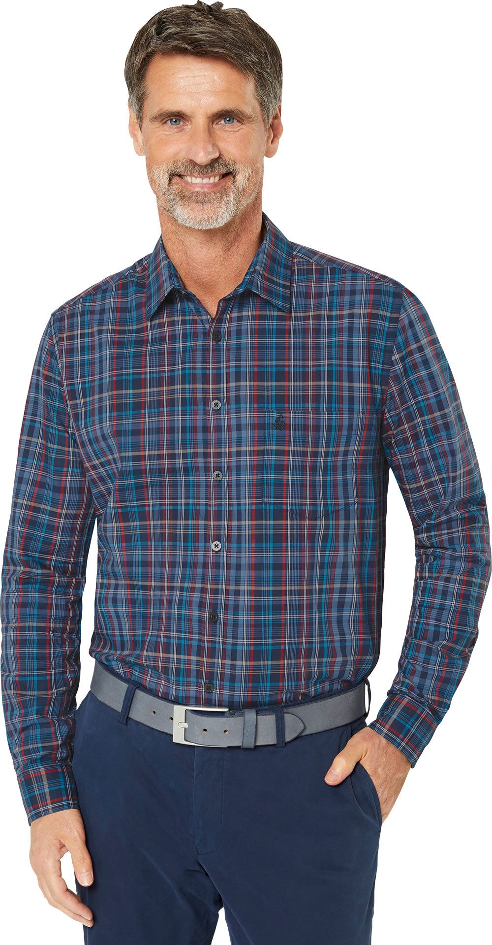 Jaques Britt GmbH Langarmhemd Bequeme Passform dank reiner Baumwolle