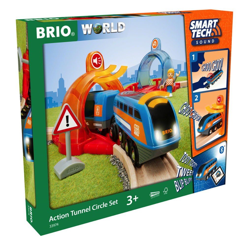 BRIO® Spielzeugeisenbahn-Set World Eisenbahn Set Smart Tech Sound Starter Set 3 Teile 33974