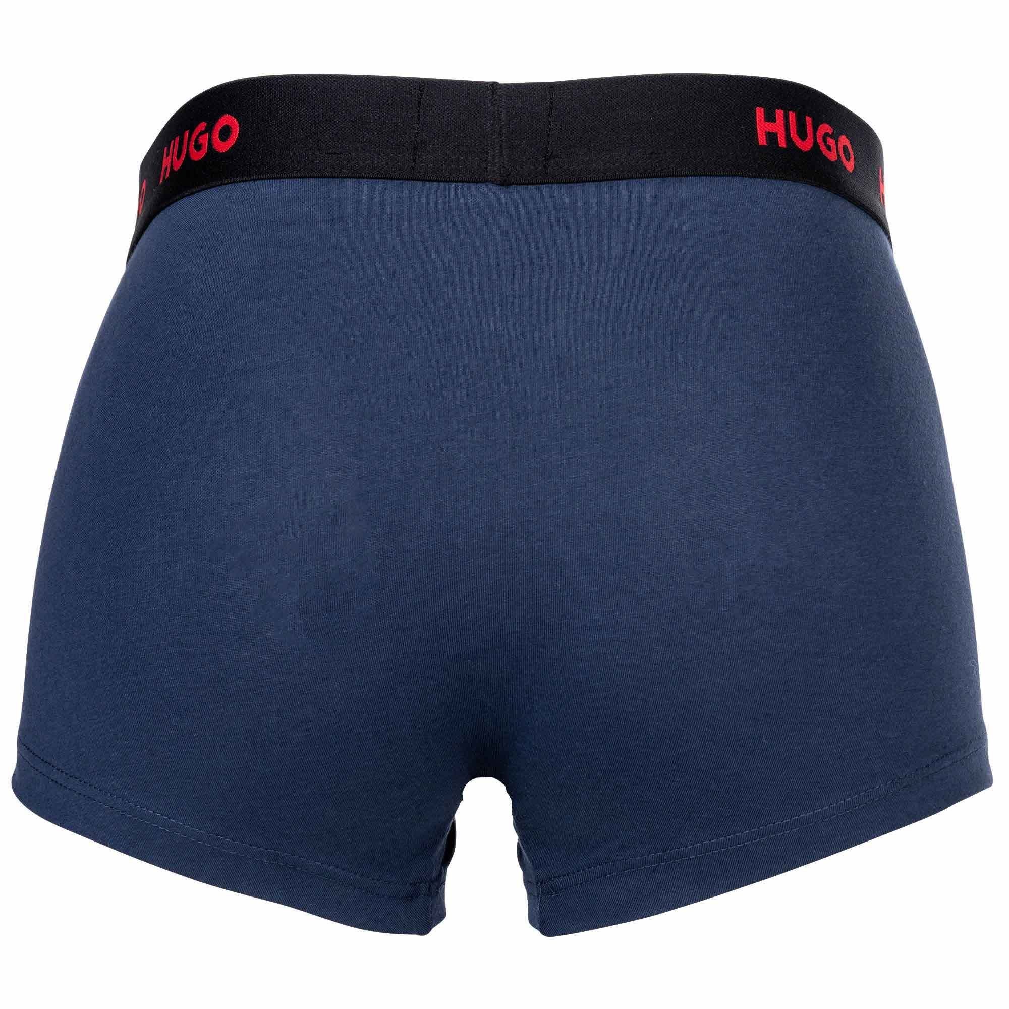 Boxer Shorts, 3er Pack Triplet Herren Trunks - HUGO Boxer Blau/Weiß