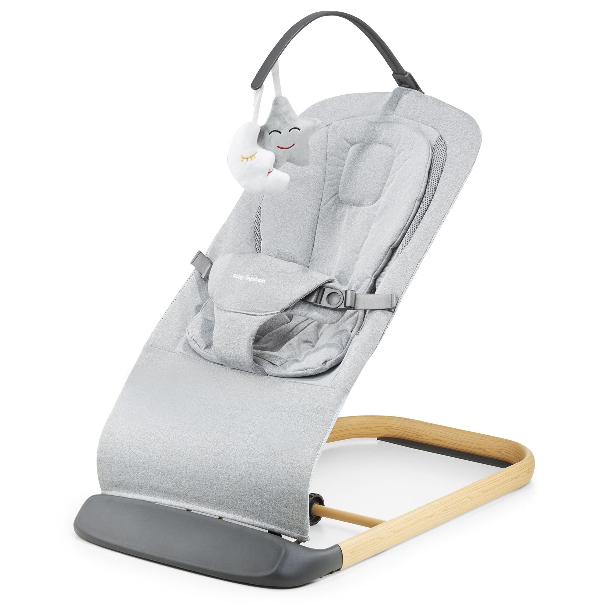 Moby-System Babywippe 2-in-1-Schaukelstuhl mit Einlage LILY - grau – Bild 2 von 5
