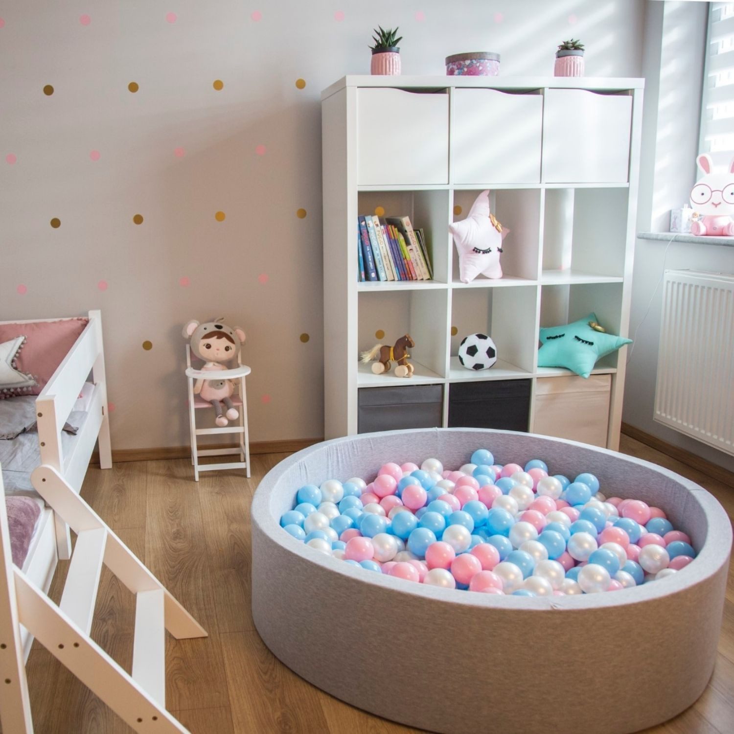 KiddyMoon Bällebad 120-OK30D, (Bällepool mit bunten Bällen, 0-tlg., Bällepool XXL), Made in Europe