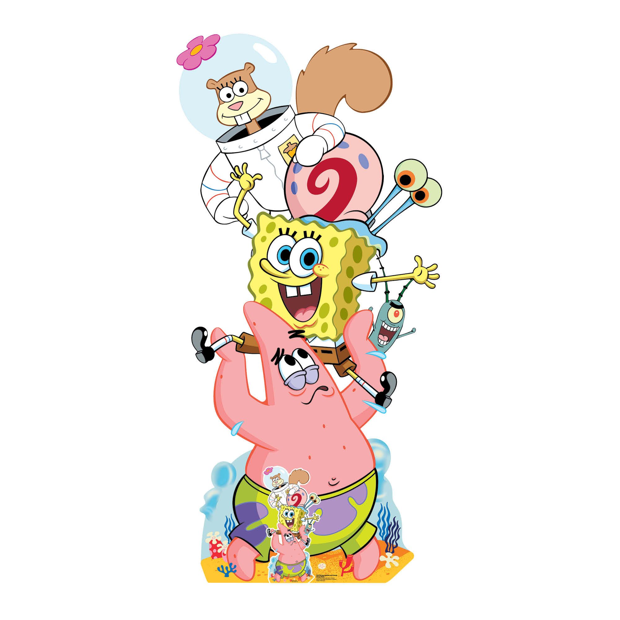 Dekofigur Spongebob and Friends Group Stack - Pappaufsteller - 89x185 cm