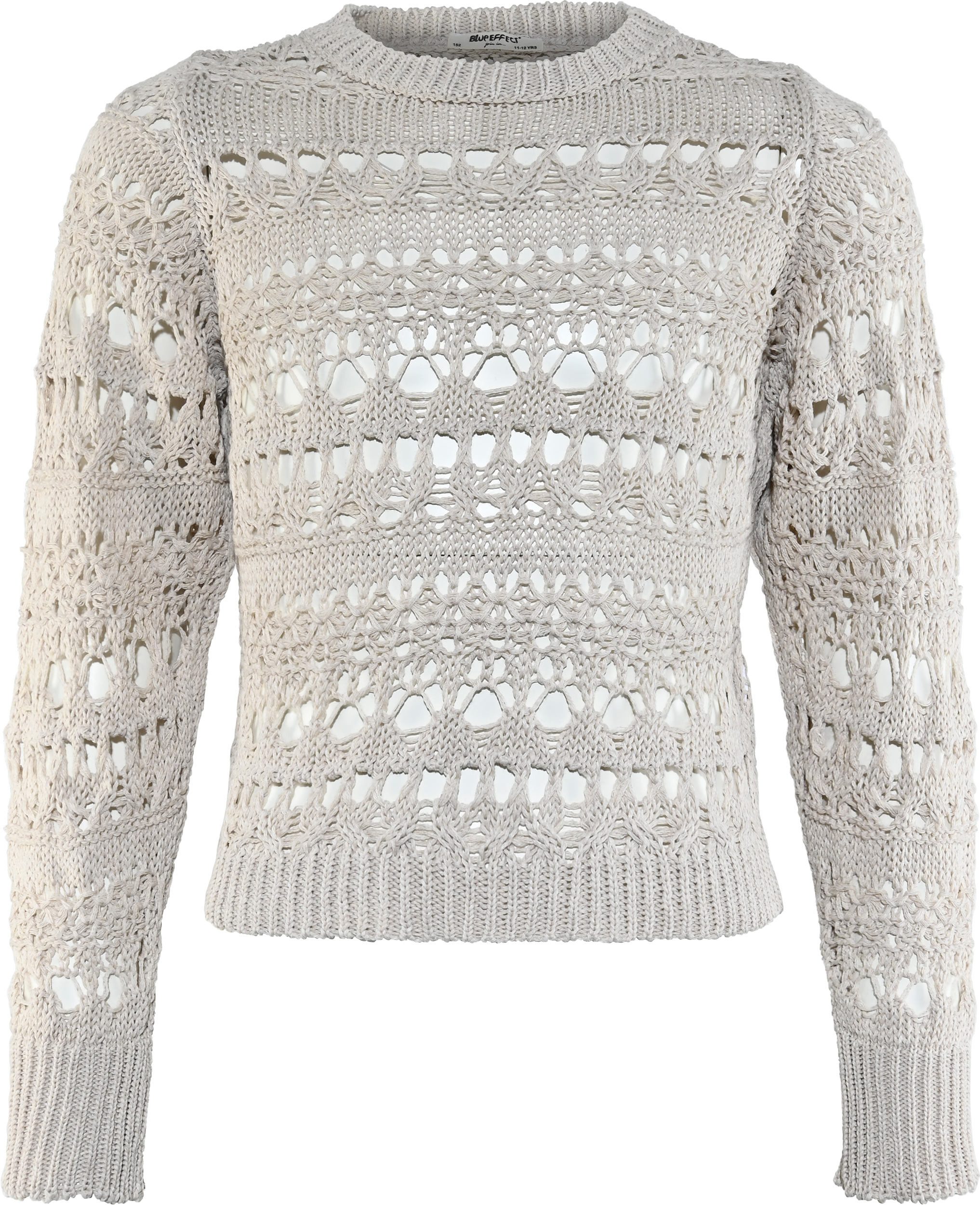 BLUE EFFECT Strickpullover Strickpullover mit Ajourmuster und Rundhalsausschnitt