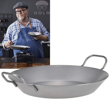 Holm Bratpfanne Frying Pan, Eisen (Eisenpfanne, 1-tlg), für fantastische Röstaromen, 2 seitliche Griffe, 28 cm