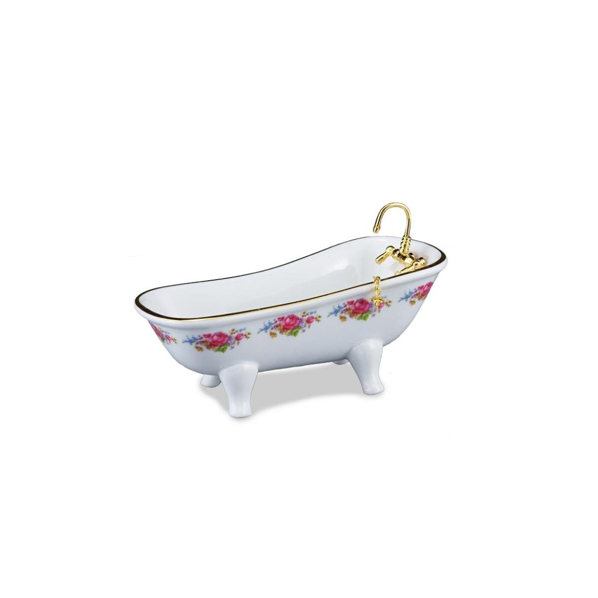 Reutter Porzellan Dekofigur 001.770/2 - Badewanne "Dresdner Rose", Miniatur