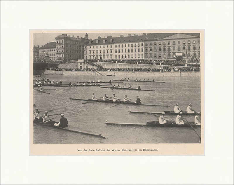 Kunstdruck Von der Gala-Auffahrt der Wiener Rudervereine Rudern Donau F_Vintage 0, (1 St)