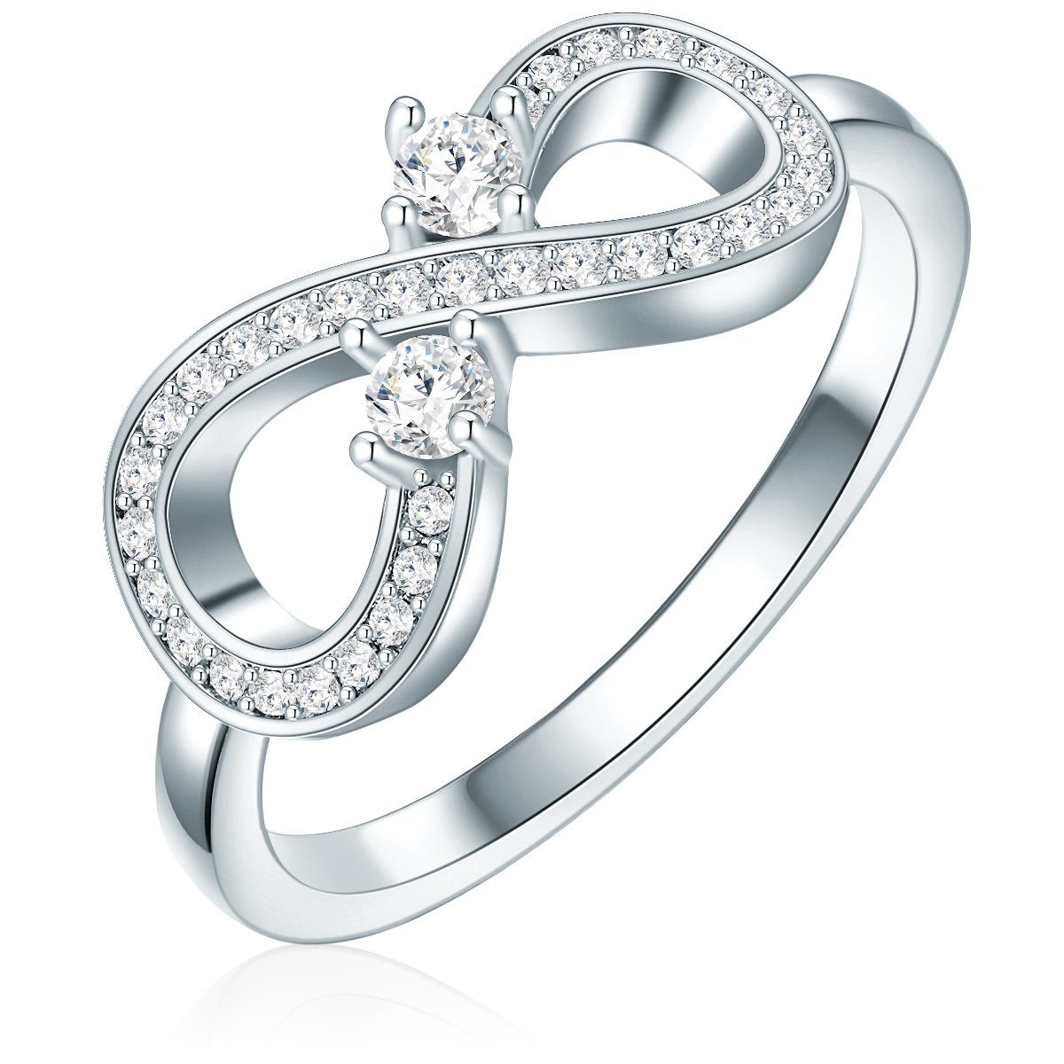 Lulu & Jane Fingerring Ring verziert mit Kristallen von Swarovski® weiß