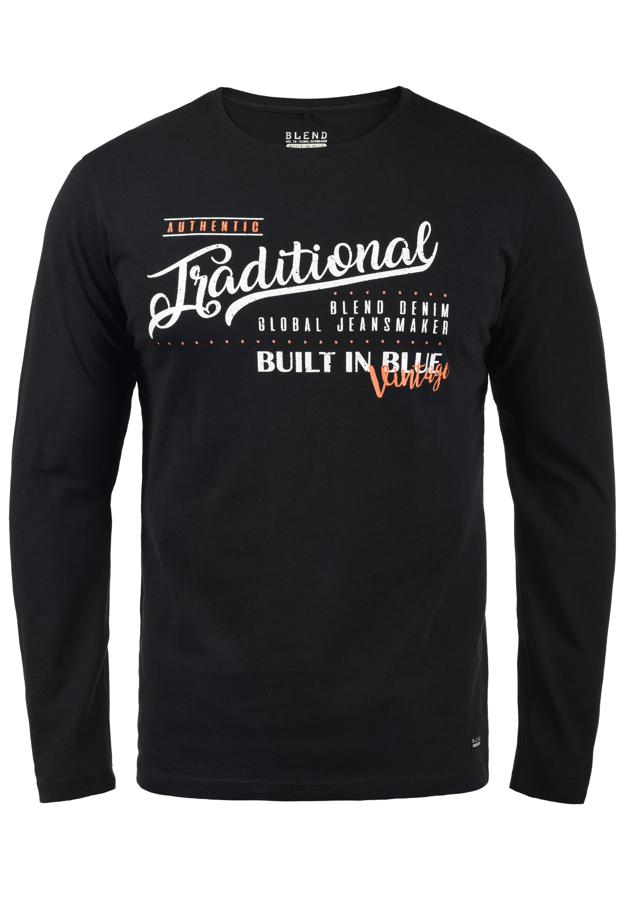 Blend Longsleeve BHDopper Klassisches Langarmshirt mit Rundhalsausschnitt und Print