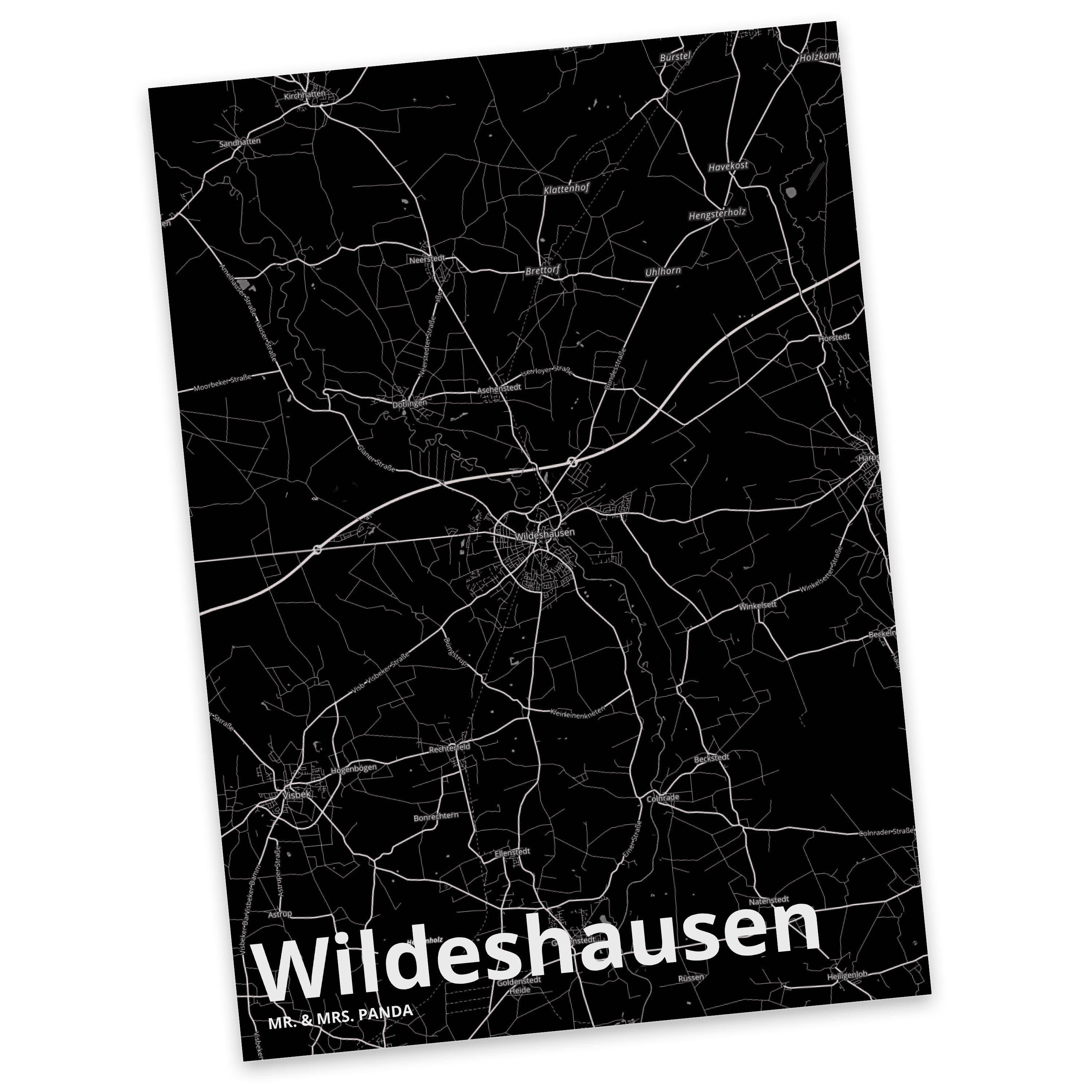 Mr. & Mrs. Panda Postkarte Wildeshausen - Geschenk, Ansichtskarte, Karte, Geschenkkarte, Geburts