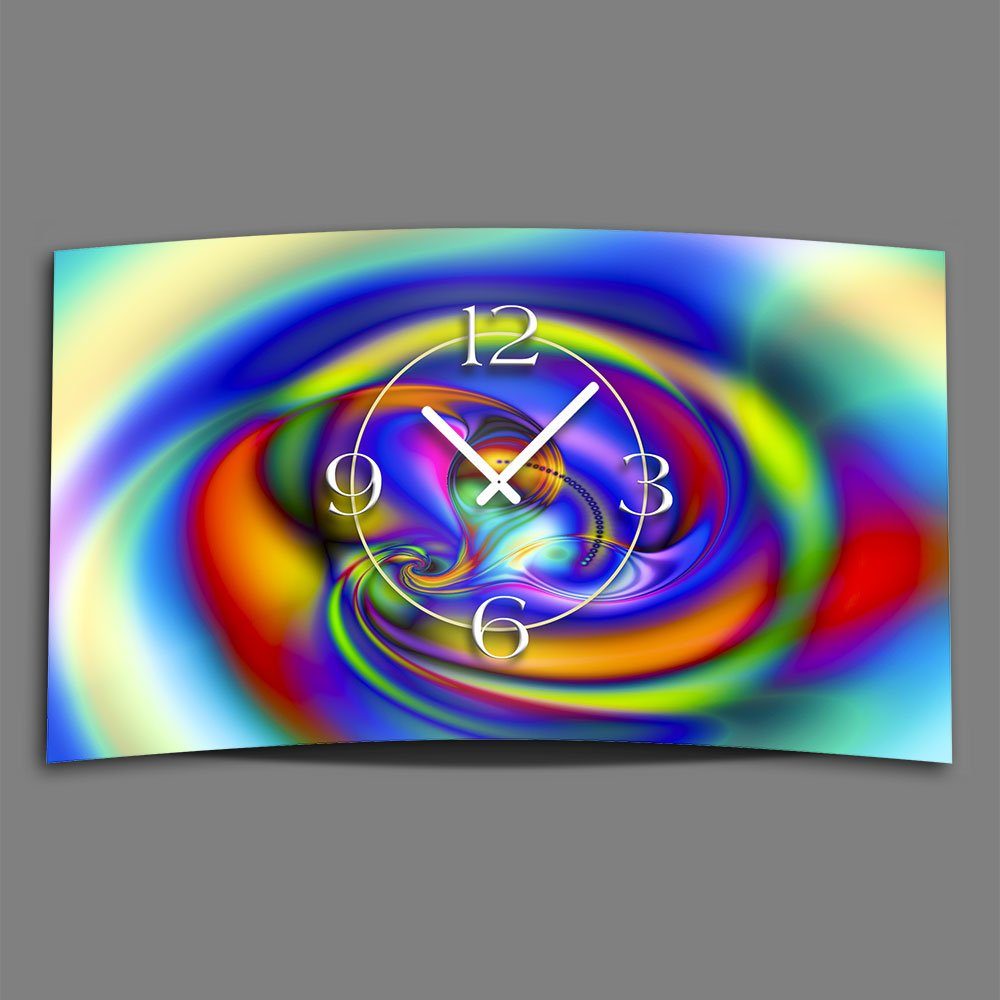 dixtime Wanduhr modernes 4mm Wandu Designer Art (Einzigartige aus circle Alu-Dibond) Wanduhr psycodelic Digital Designer 3D-Optik