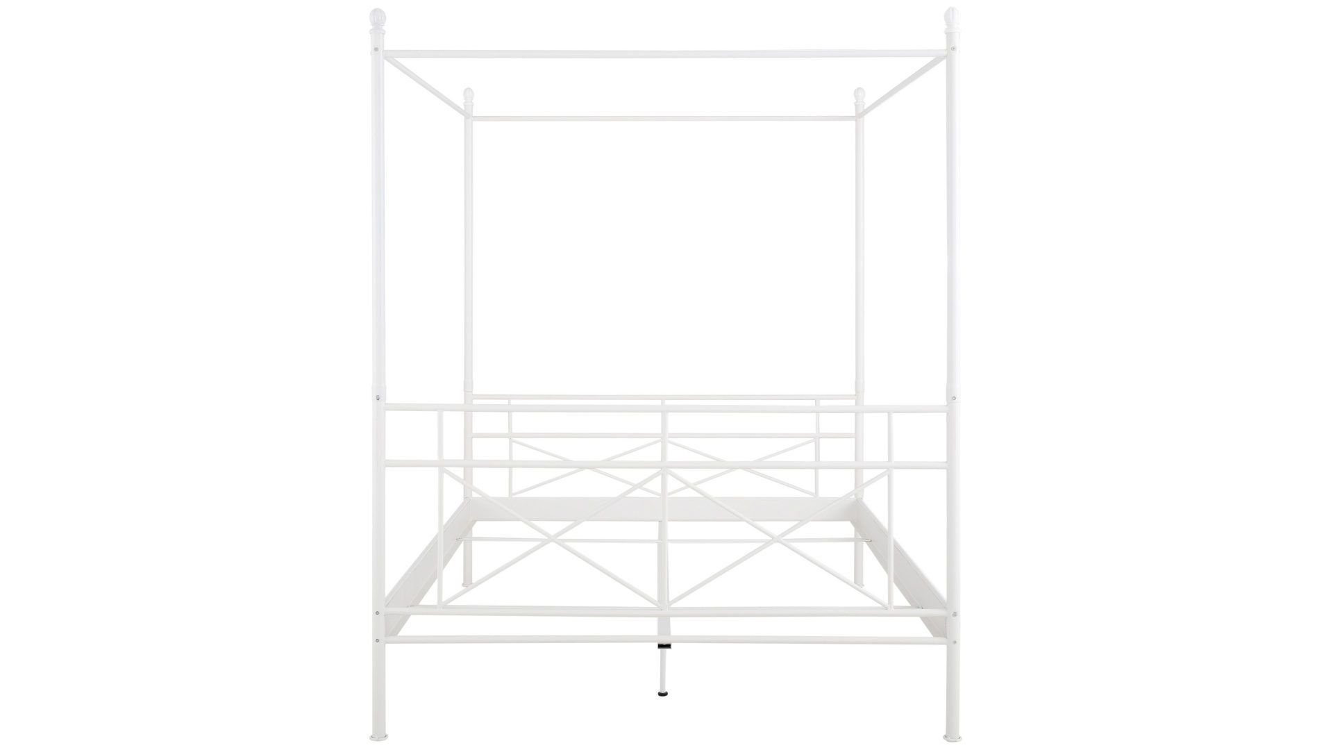 loft24 Himmelbett Tanja - Bett Bettgestell Bettrahmen, Metallbett im Landhausstil, Bett, Bettgestell, Metall, 160x200 cm