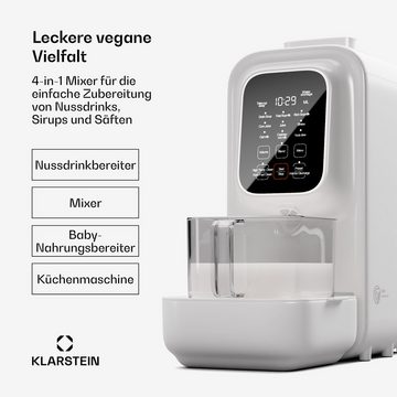Klarstein Küchenmaschine mit Kochfunktion Loire Vegan Milk Maker, 1200 W, 1.2 l Schüssel, Stand Nuss Mixer 1200 W 1200ml Touch Elektrisch