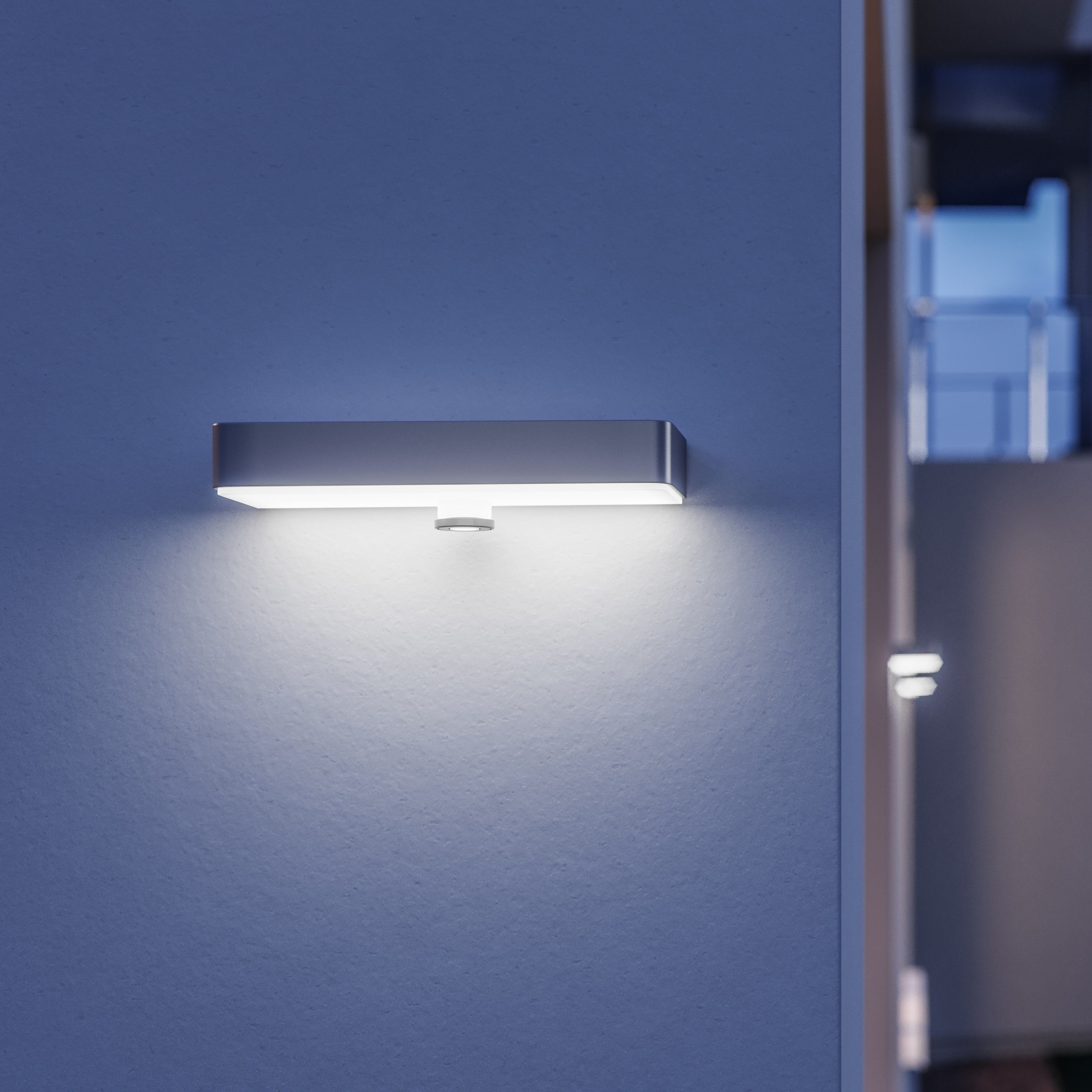 LED integriert, warmweiß, Anthrazit Bewegungsmelder, mit LED S, steinel XSolar Dämmerungssensor, Nachtlicht Bewegungsmelder, 360° Solarleuchte Softlichtstart, fest SOL-O