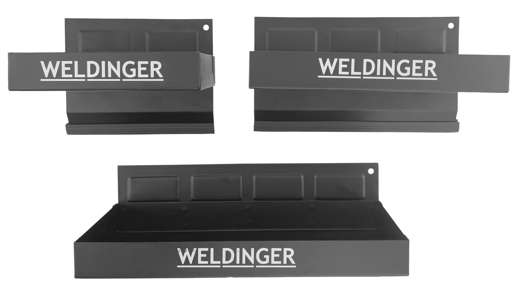 WELDINGER 3er-Set Magnetablagen klein, medium, groß für Kleinteile Spraydosen, Set, 3-tlg., magnetische Ablagen, rechteckig