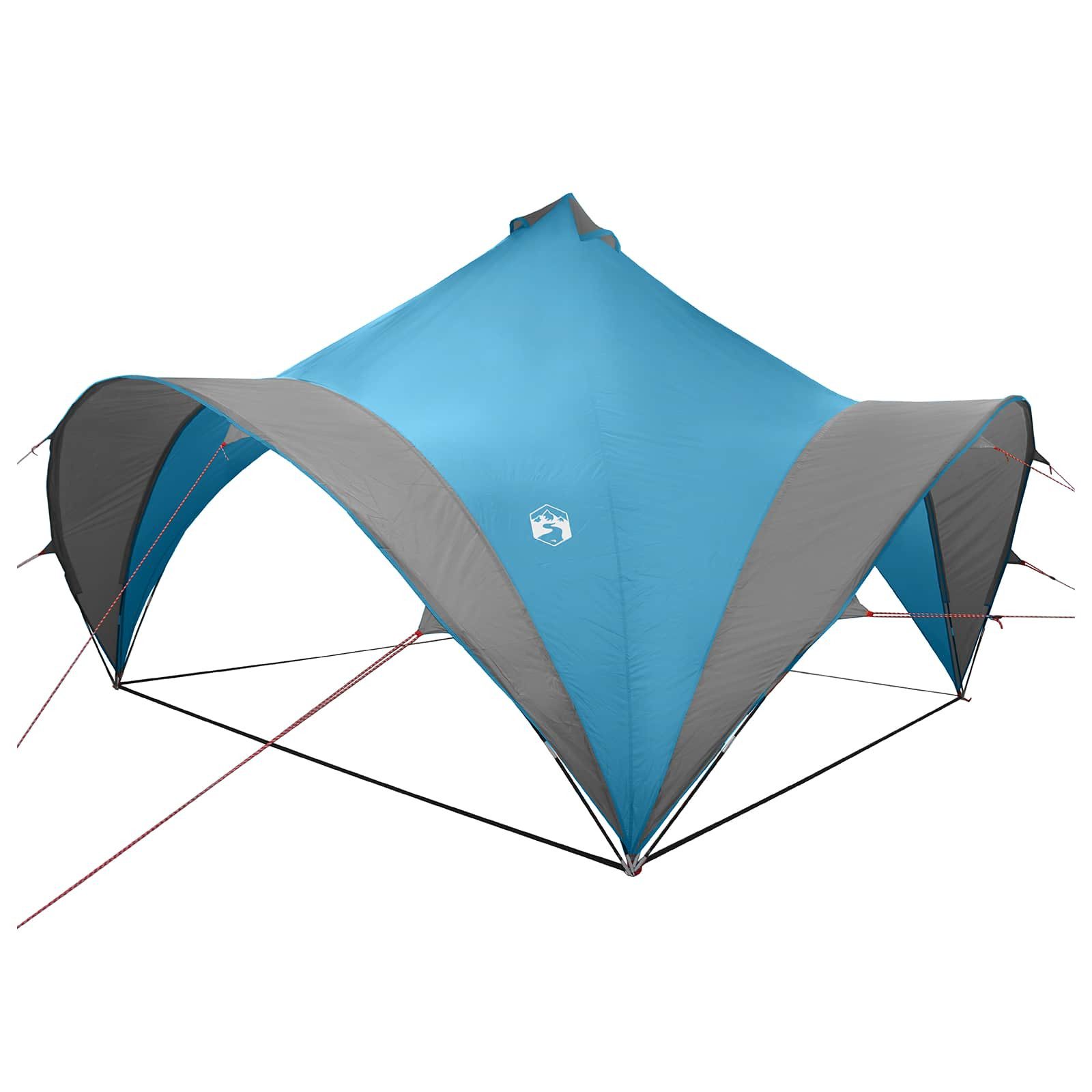 vidaXL Kuppelzelt 400 x 400 x 320 cm Party-Zelt mit Dach Blau 400x400x320 cm Polyester u