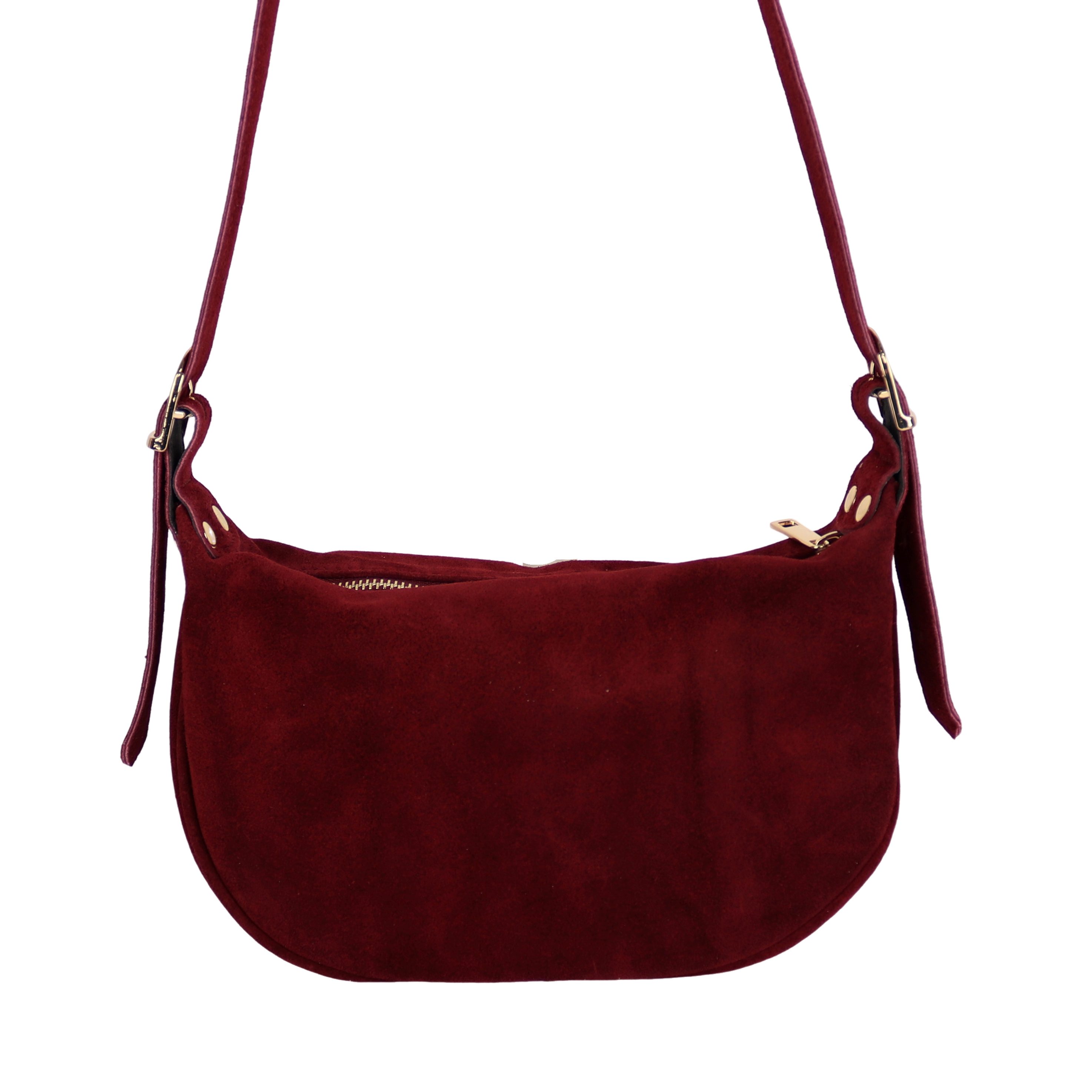 MIRROSI Umhängetasche Damen Crossbody Bag, Wildleder Echtleder Made In Italy, Mittelgroße Damen Tasche 26x16x10cm – Bild 2 von 5