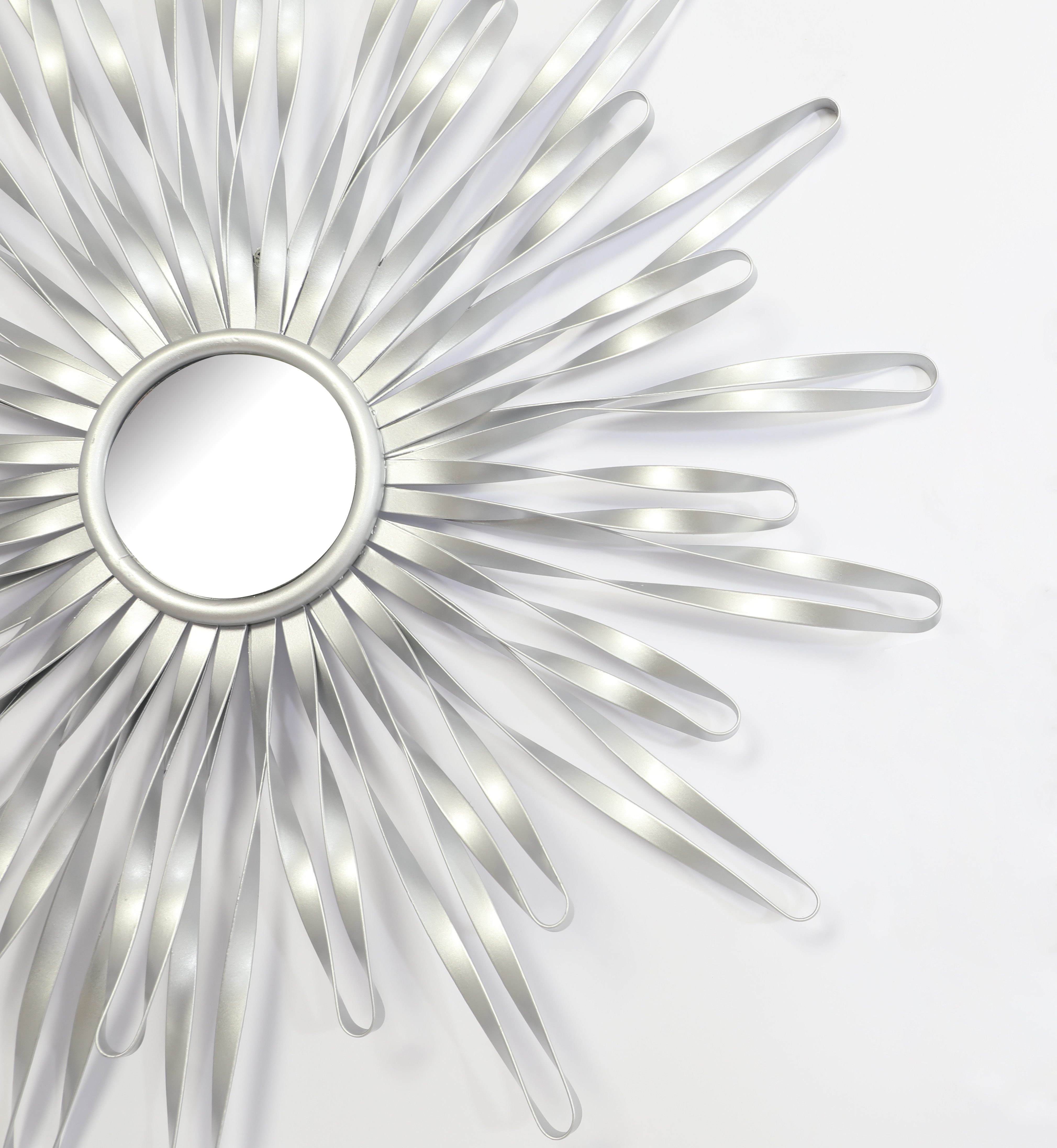 OTTO home Wanddekoobjekt Sonne, im 2er Set: 35 und 46cm (2er-Set, in schwarz, gold-oder silberfarben), Wanddekoration aus Metall mit kleinem Spiegel in der Mitte