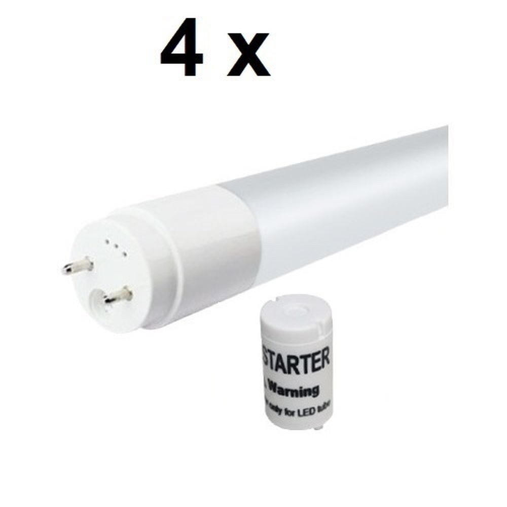 Besolis LED-Leuchtmittel, 4 x LED Röhre, Länge 60 cm, 8 Watt, T8, G13, 4 St., Kaltweiß, ersetzt Leuchtstoffröhre mit 18 Watt
