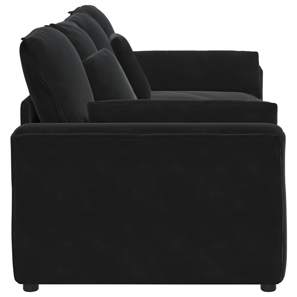 vidaXL Sofaelement Modulares Sofa mit Kissen Schwarz