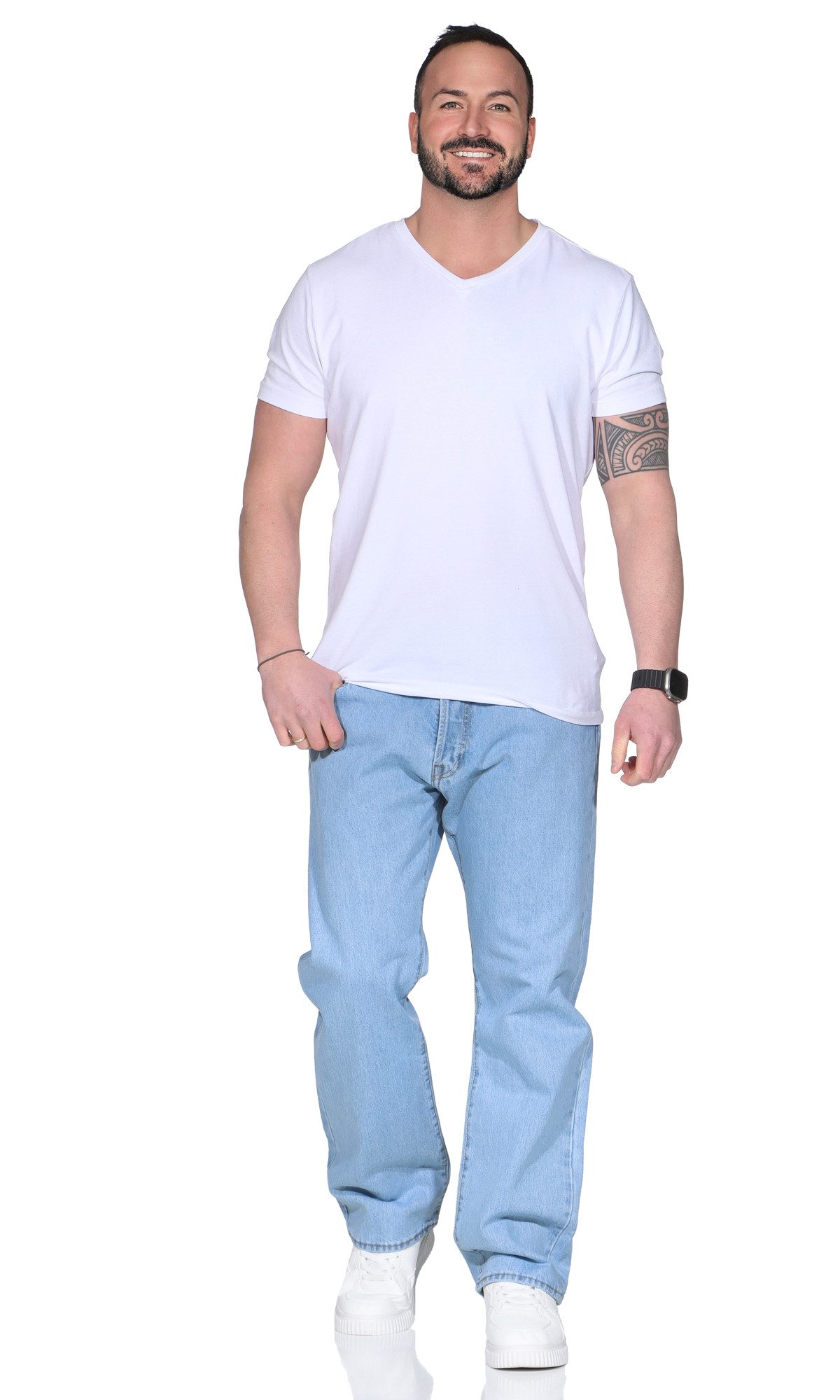 Levi's® Straight-Jeans Herren Jeans 501® LEVI'S ORIGINAL gerader Passform, robuster Denim 5-Pocket-Style – Bild 3 von 5