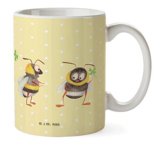 Mr. & Mrs. Panda Kinderbecher »Hummeln mit Kleeblatt - Gelb Pastell