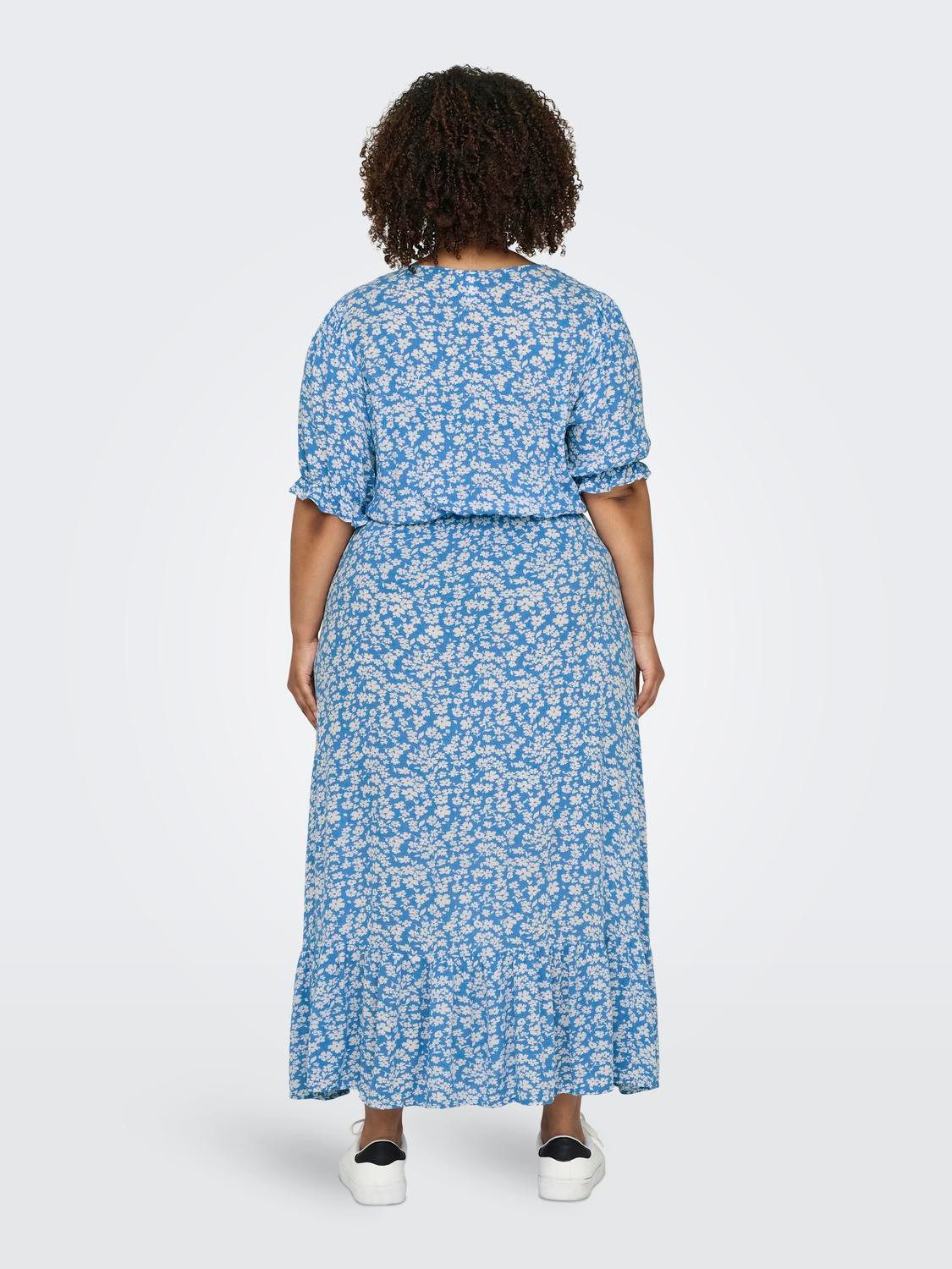 ONLY CARMAKOMA Shirtkleid V-Ausschnitt taillierte Abnäher günstig online kaufen