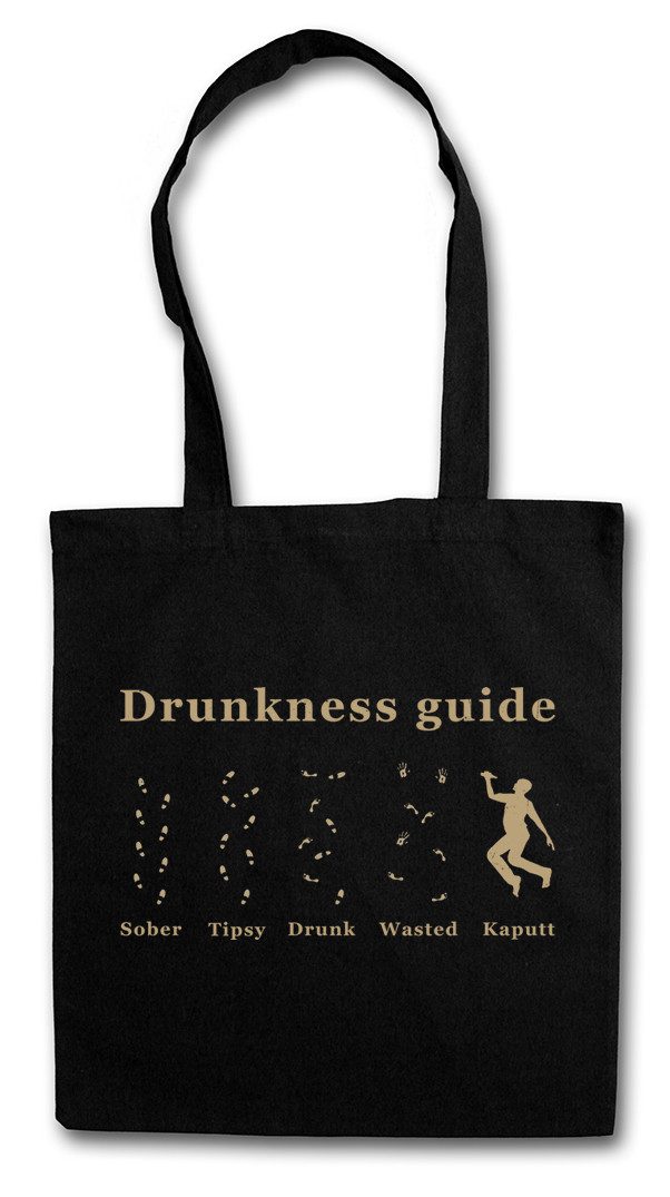Urban Backwoods Beuteltasche Drunkness Guide Stofftasche Wasted Drunk Barfly Booze Beer Whisky (1-tlg), Drinker Säufer Whiskey Sober