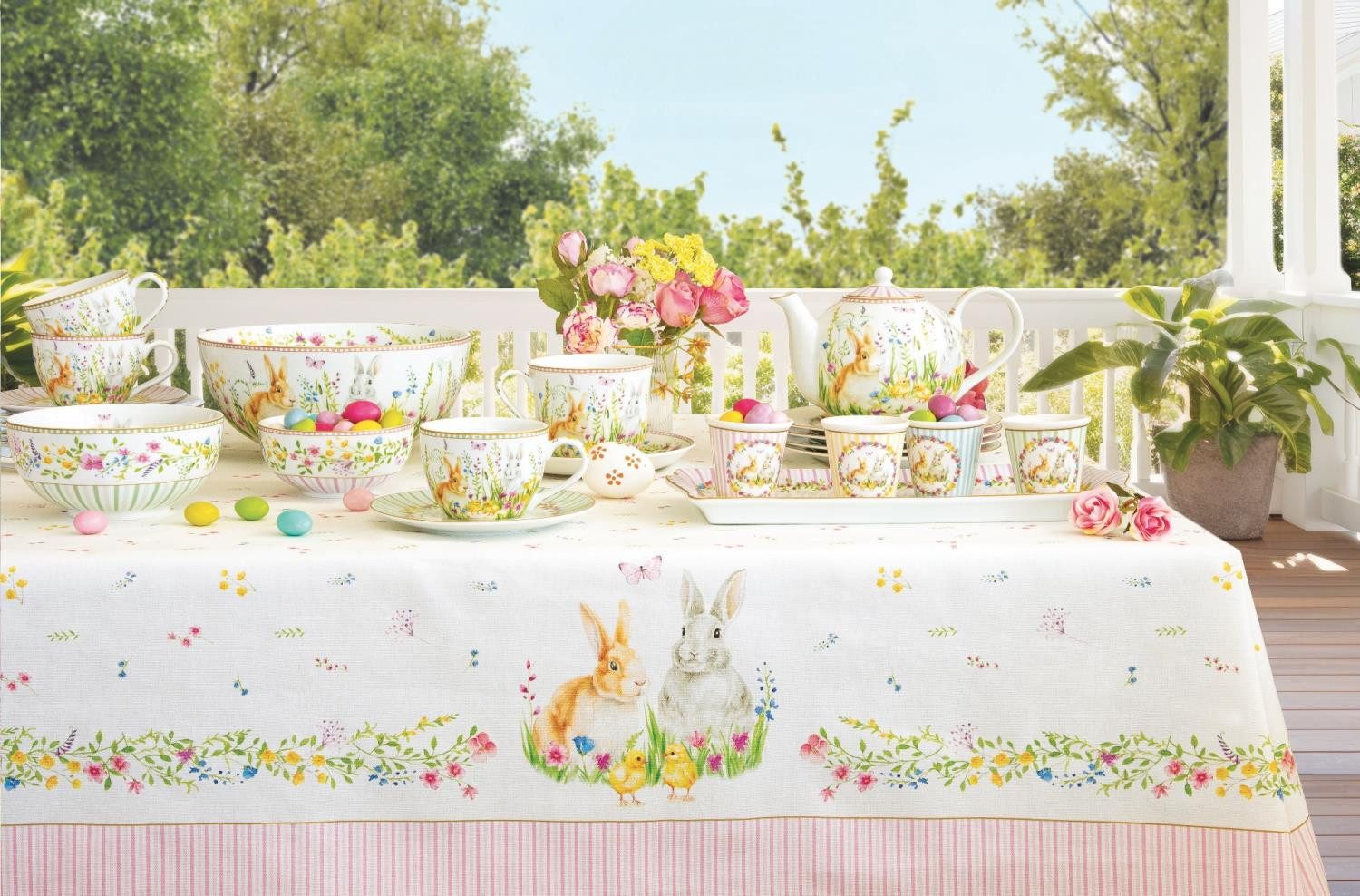 EasyLife Müslischale Happy Easter, Porzellan, Höhe: 7cm, Farbe: Mehrfarbig, Motiv: Ostern